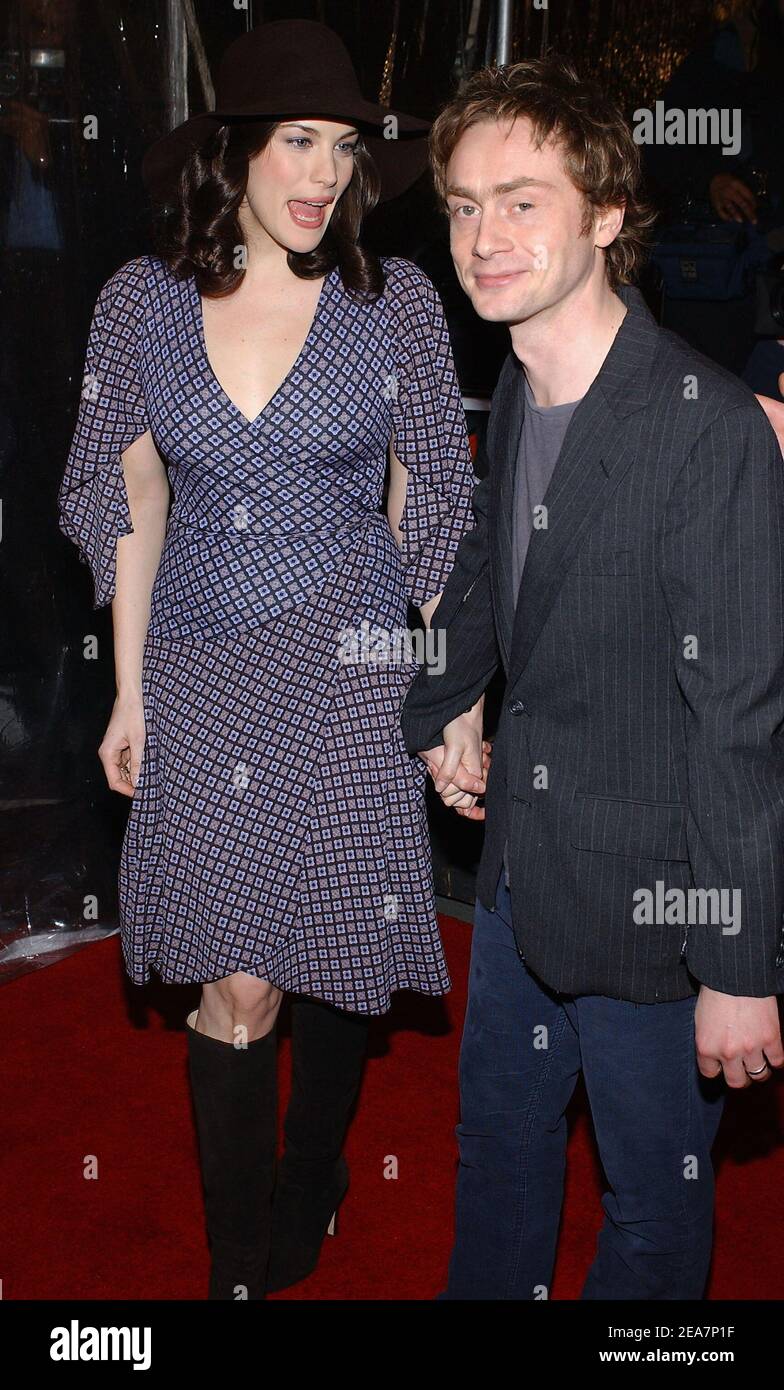 Liv Tyler and her husband Royston Langdon as they arrive at the World Premiere of Jersey Girl, held at the Ziegfeld theatre in New York, on Tuesday, March 9, 2004. (Pictured : Liv Tyler, Royston Langdon). Photo by Nicolas Khayat/ABACA. Stock Photo