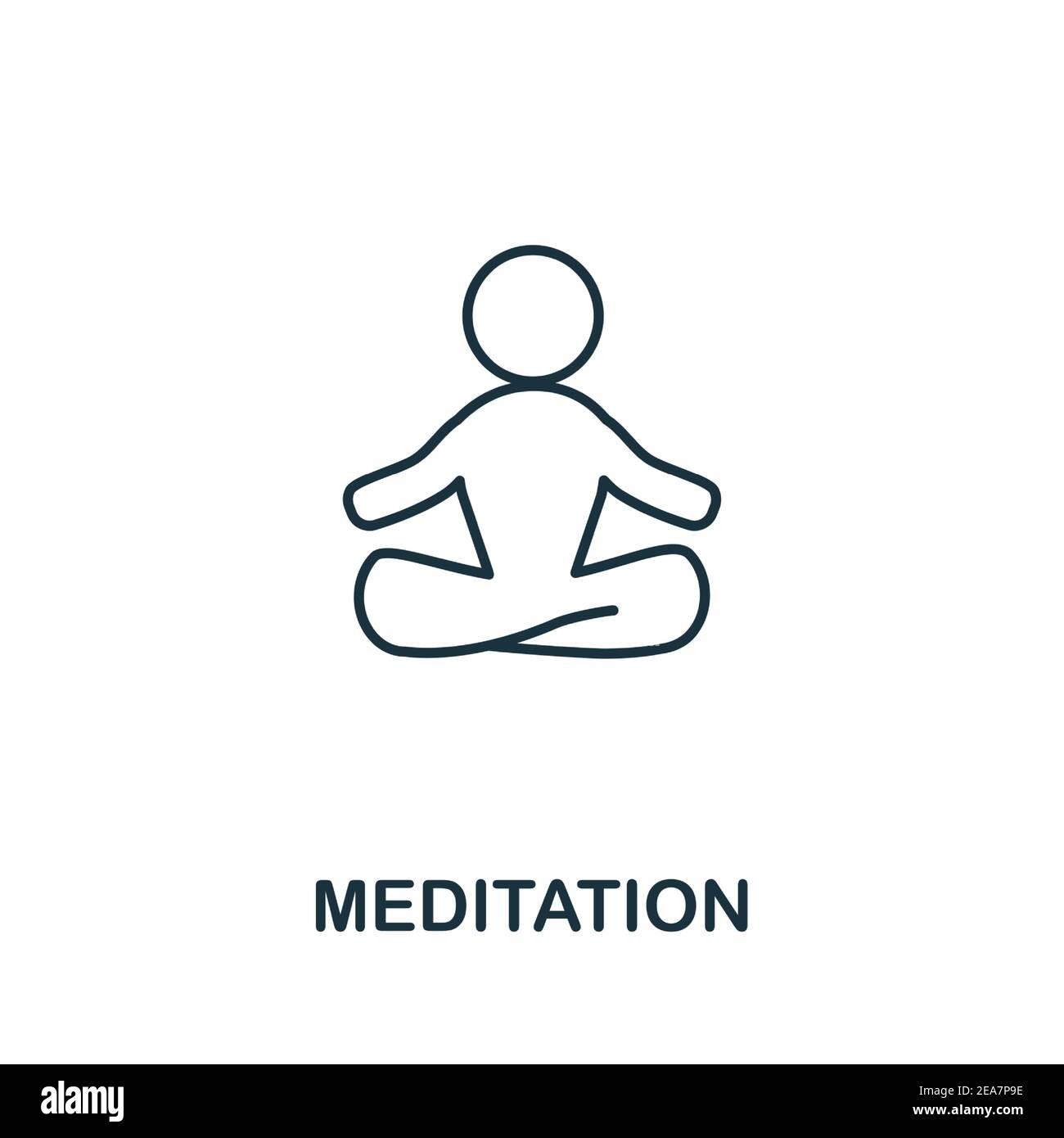 Meditation icon. Simple illustration from biohacking collection ...