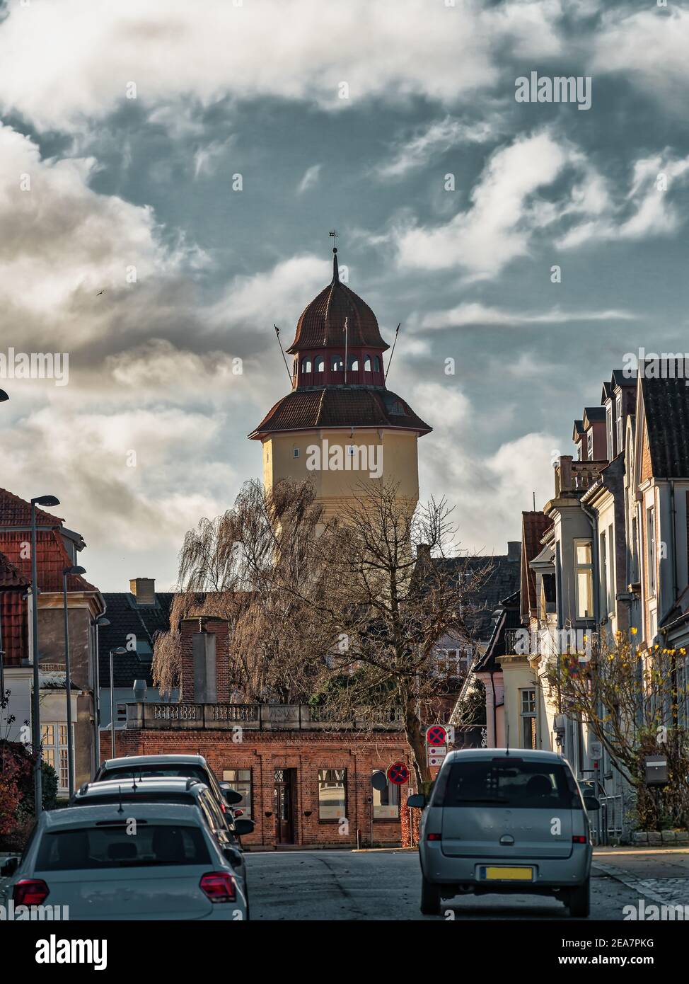 Old water tower in Nykoebing Falster rural Denmark Stock Photo - Alamy