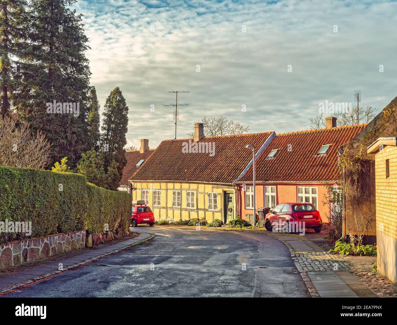 Nysted small streets and homes in Rural Denmark Stock Photo Alamy