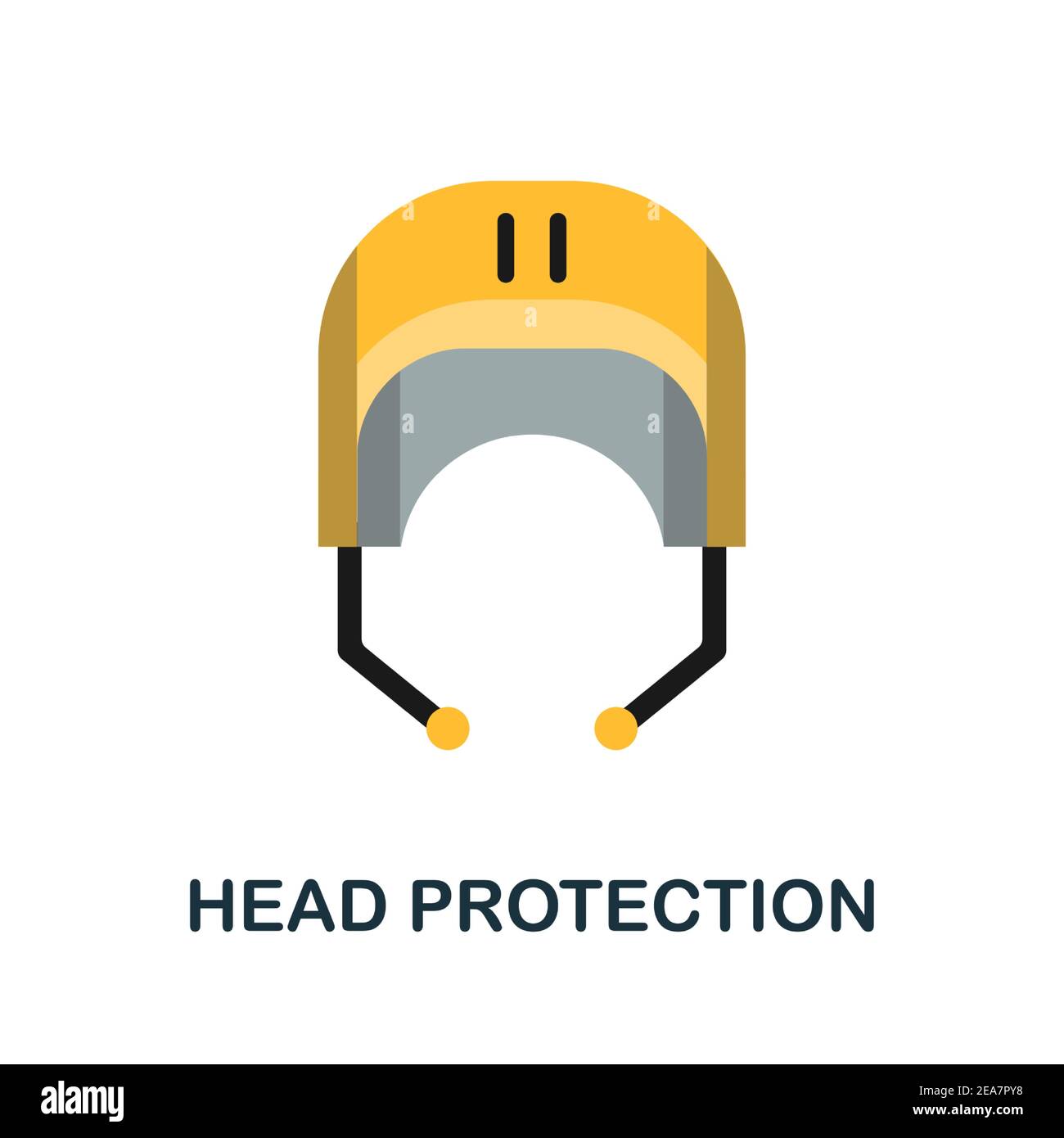 Head Protection flat icon. Color simple element from combat sport