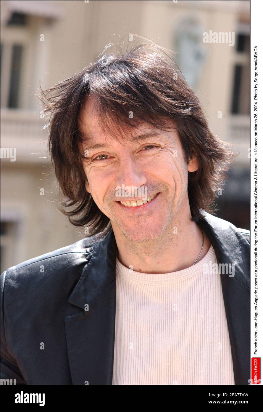 French actor Jean-Hugues Anglade poses at a photocall during the Forum  International Cinema & Literature in Monaco on March 26, 2004. Photo by  Serge Arnal/ABACA Stock Photo - Alamy