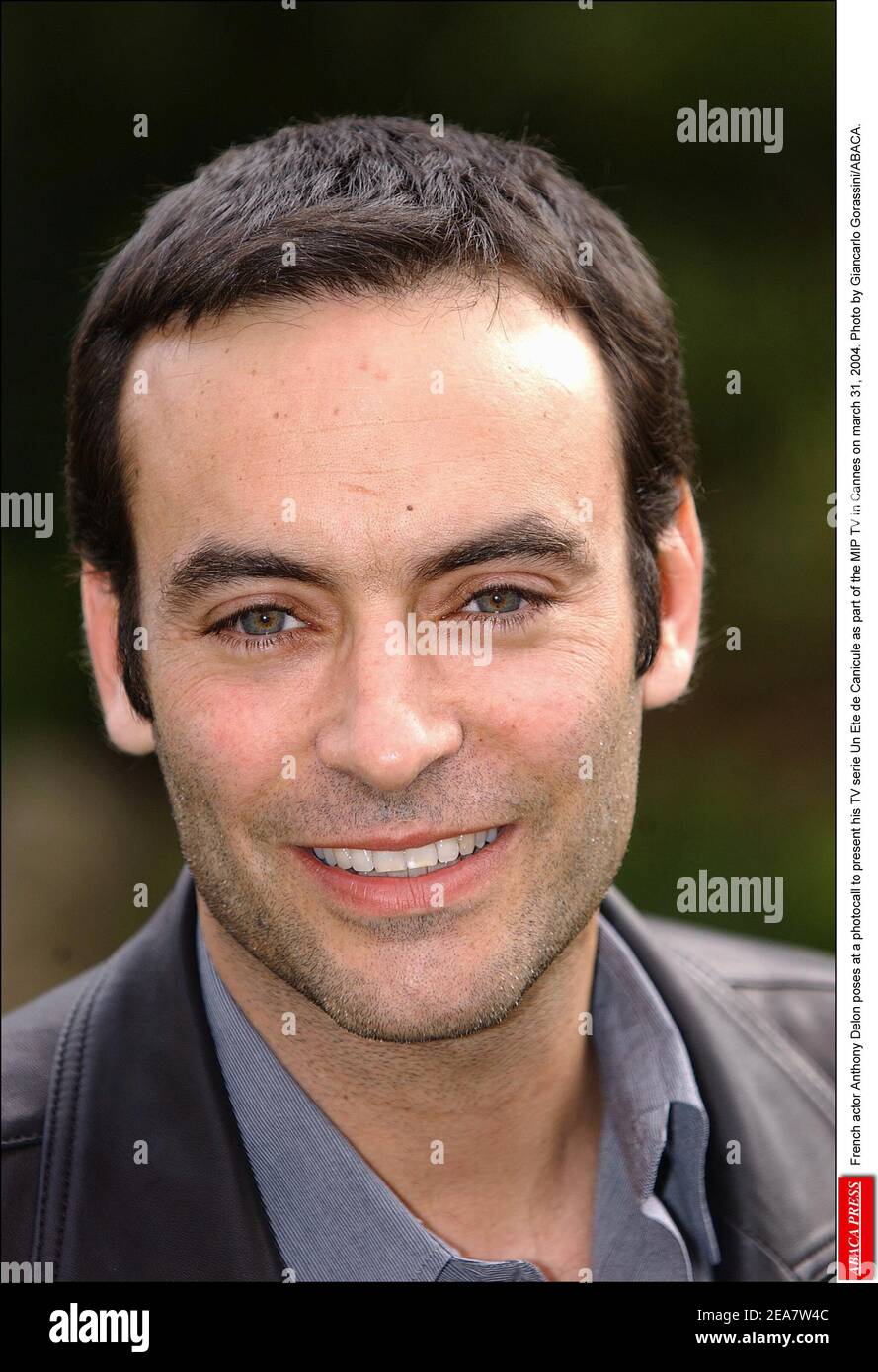 French actor Anthony Delon poses at a photocall to present his TV serie Un Ete de Canicule as part of the MIP TV in Cannes on march 31, 2004. Photo by Giancarlo Gorassini/ABACA. Stock Photo