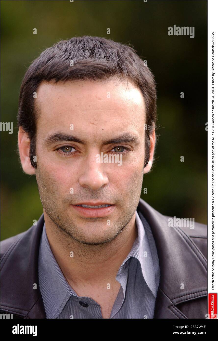 French actor Anthony Delon poses at a photocall to present his TV serie Un Ete de Canicule as part of the MIP TV in Cannes on march 31, 2004. Photo by Giancarlo Gorassini/ABACA. Stock Photo