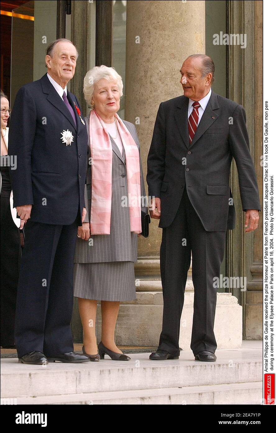 Amiral Philippe de Gaulle received the prize Honneur et Patrie from