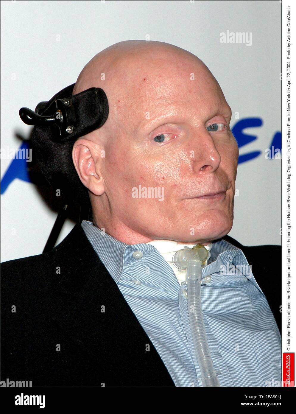 Christopher Reeve attends the Riverkeeper annual benefit, honoring the Hudson River Watchdog Organization, in Chelsea Piers in New York on April 22, 2004. Photo by Antoine Cau/Abaca Stock Photo