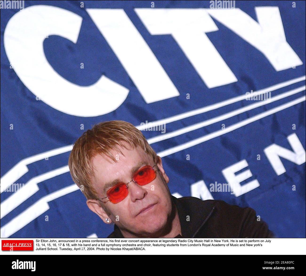 Sir Elton John, announced in a press conference, his first ever concert  appearance at legendary Radio City Music Hall in New York. He is set to  perform on July 13, 14, 15,