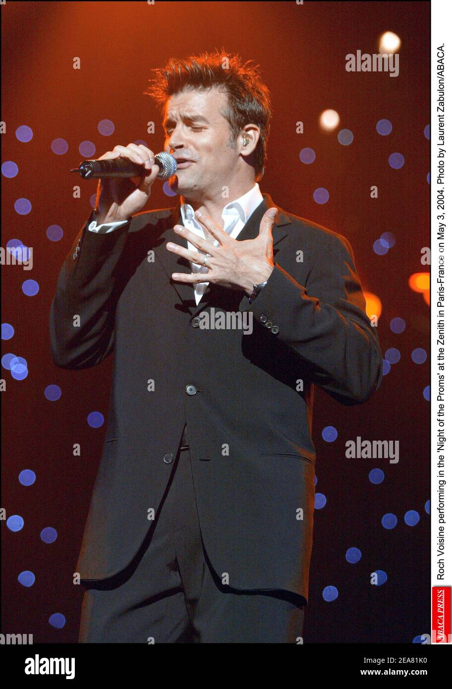 Roch Voisine performing in the 'Night of the Proms' at the Zenith in Paris-France on May 3, 2004. Photo by Laurent Zabulon/ABACA. Stock Photo