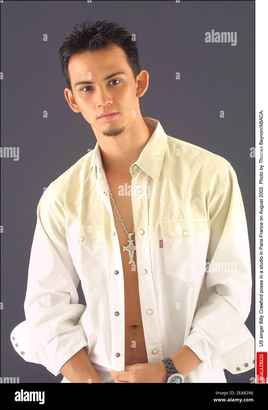US singer Billy Crawford poses in a studio in Paris-France on August