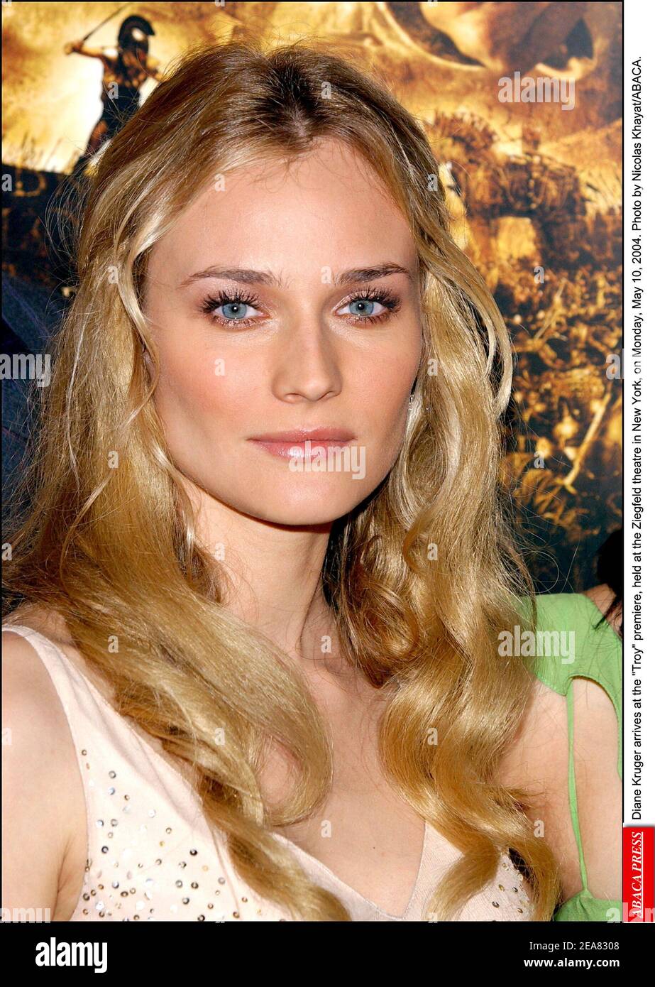 Diane Kruger arrives at the Troy premiere, held at the Ziegfeld theatre in New York, on Monday, May 10, 2004. Photo by Nicolas Khayat/ABACA. Stock Photo