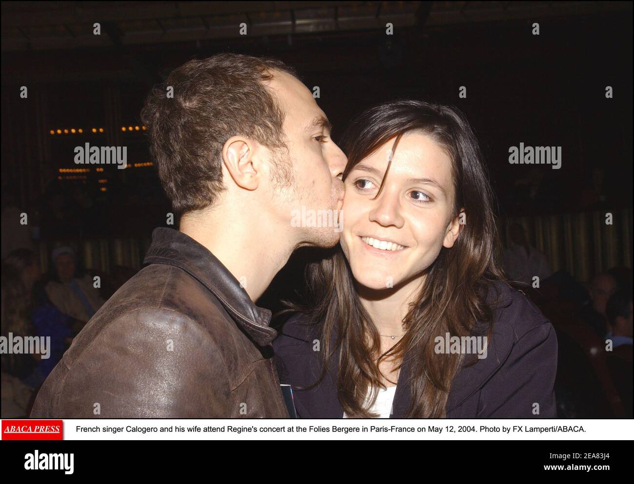 French singer Calogero and his wife attend Regine's concert at the