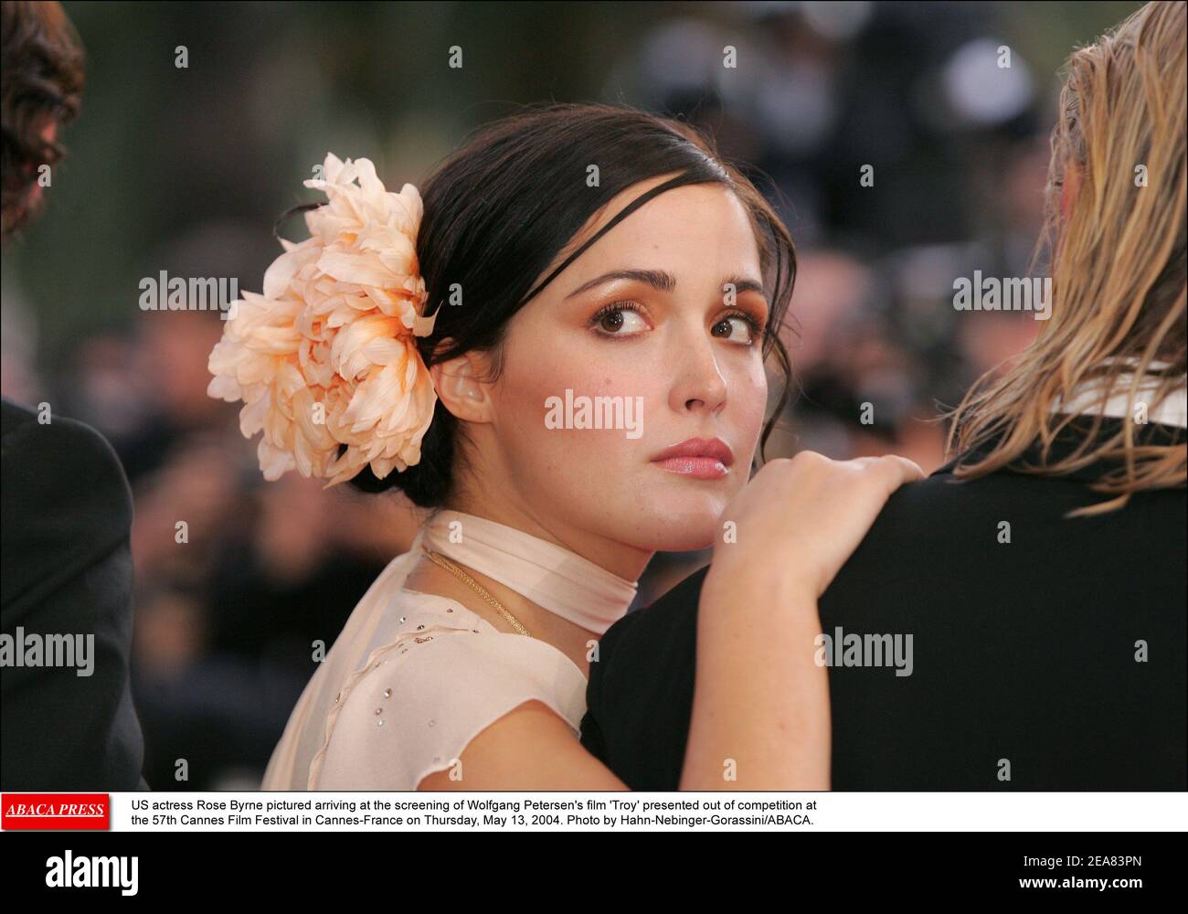 US actress Rose Byrne pictured arriving at the screening of Wolfgang Petersen's film 'Troy' presented out of competition at the 57th Cannes Film Festival in Cannes-France on Thursday, May 13, 2004. Photo by Hahn-Nebinger-Gorassini/ABACA. Stock Photo