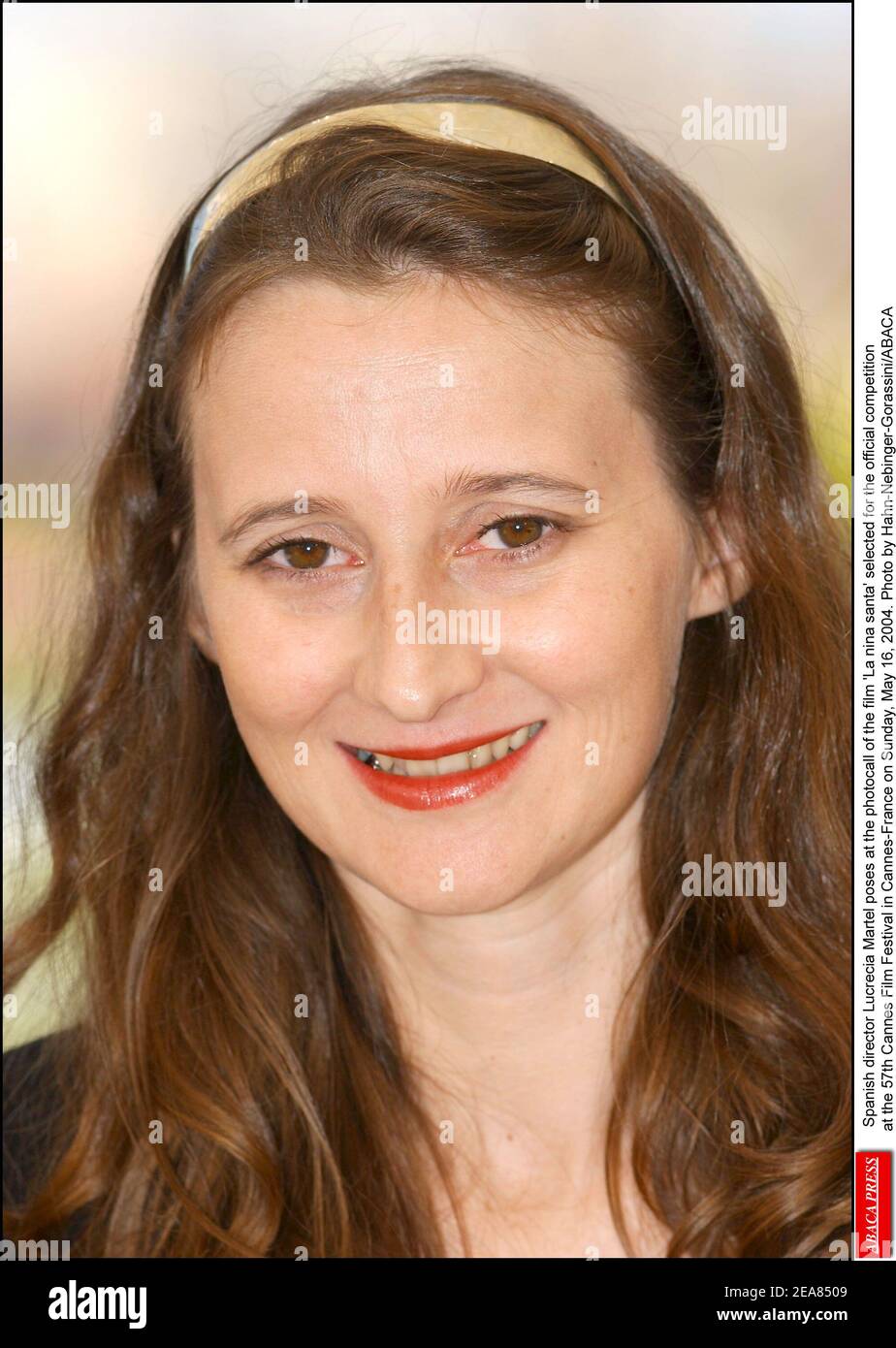 Spanish director Lucrecia Martel poses at the photocall of the film 'La nina santa' selected for the official competition at the 57th Cannes Film Festival in Cannes-France on Sunday, May 16, 2004. Photo by Hahn-Nebinger-Gorassini/ABACA Stock Photo