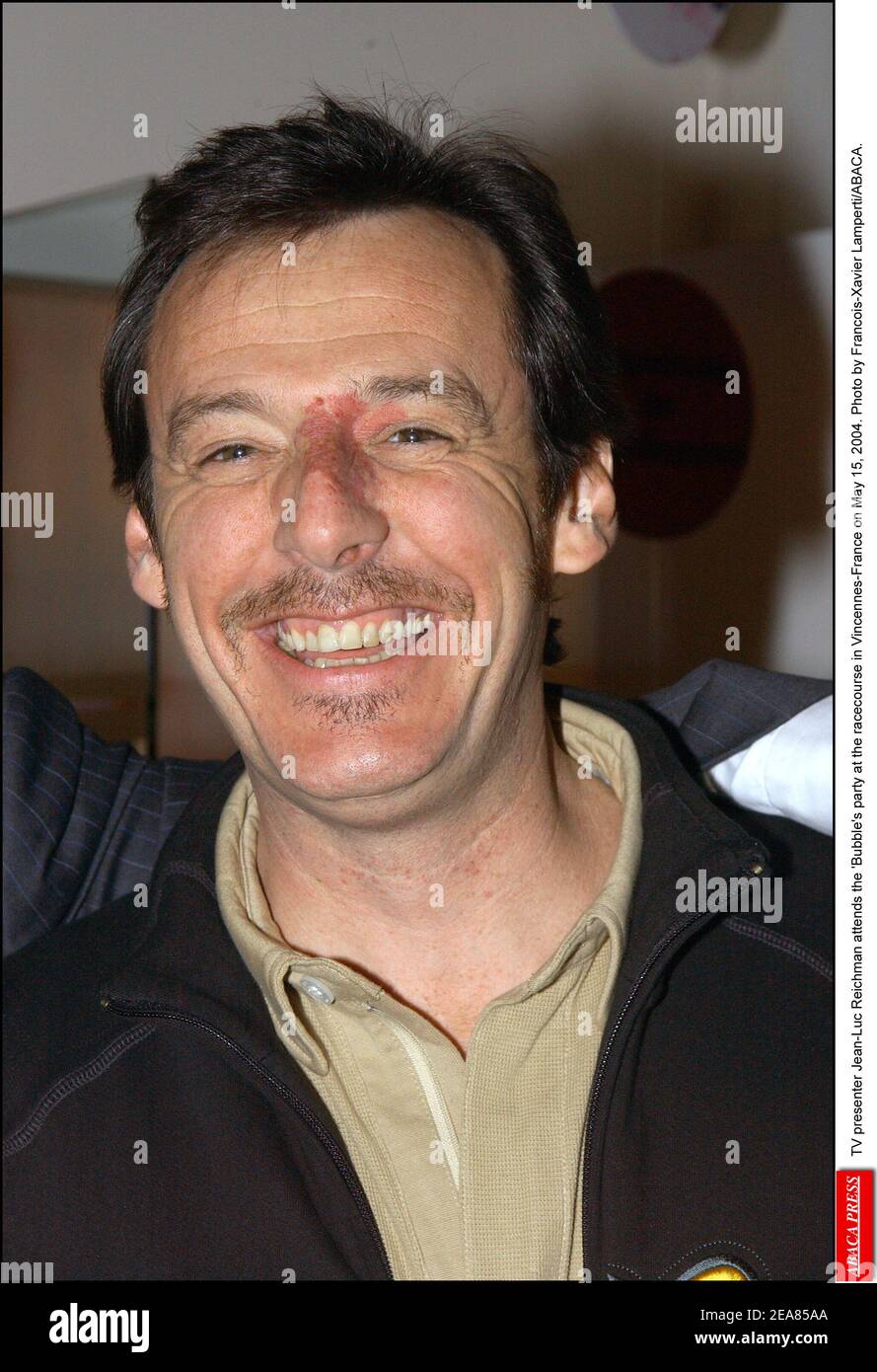 TV presenter Jean-Luc Reichmann attends the 'Bubble's party at the  racecourse in Vincennes-France on May 15, 2004. Photo by Francois-Xavier  Lamperti/ABACA Stock Photo - Alamy