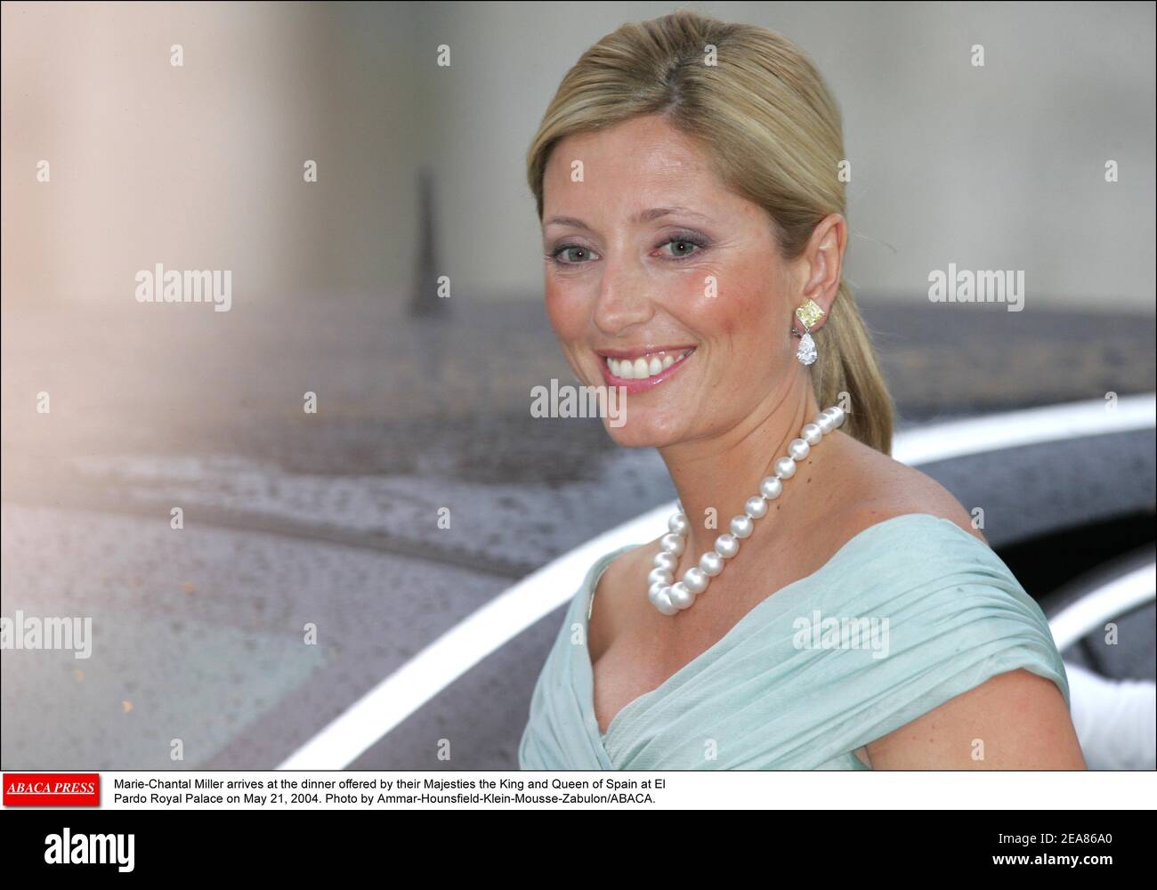 Marie-Chantal Miller arrives at the dinner offered by their Majesties the  King and Queen of Spain at El Pardo Royal Palace on May 21, 2004. Photo by  Ammar-Hounsfield-Klein-Mousse-Zabulon/ABACA Stock Photo - Alamy