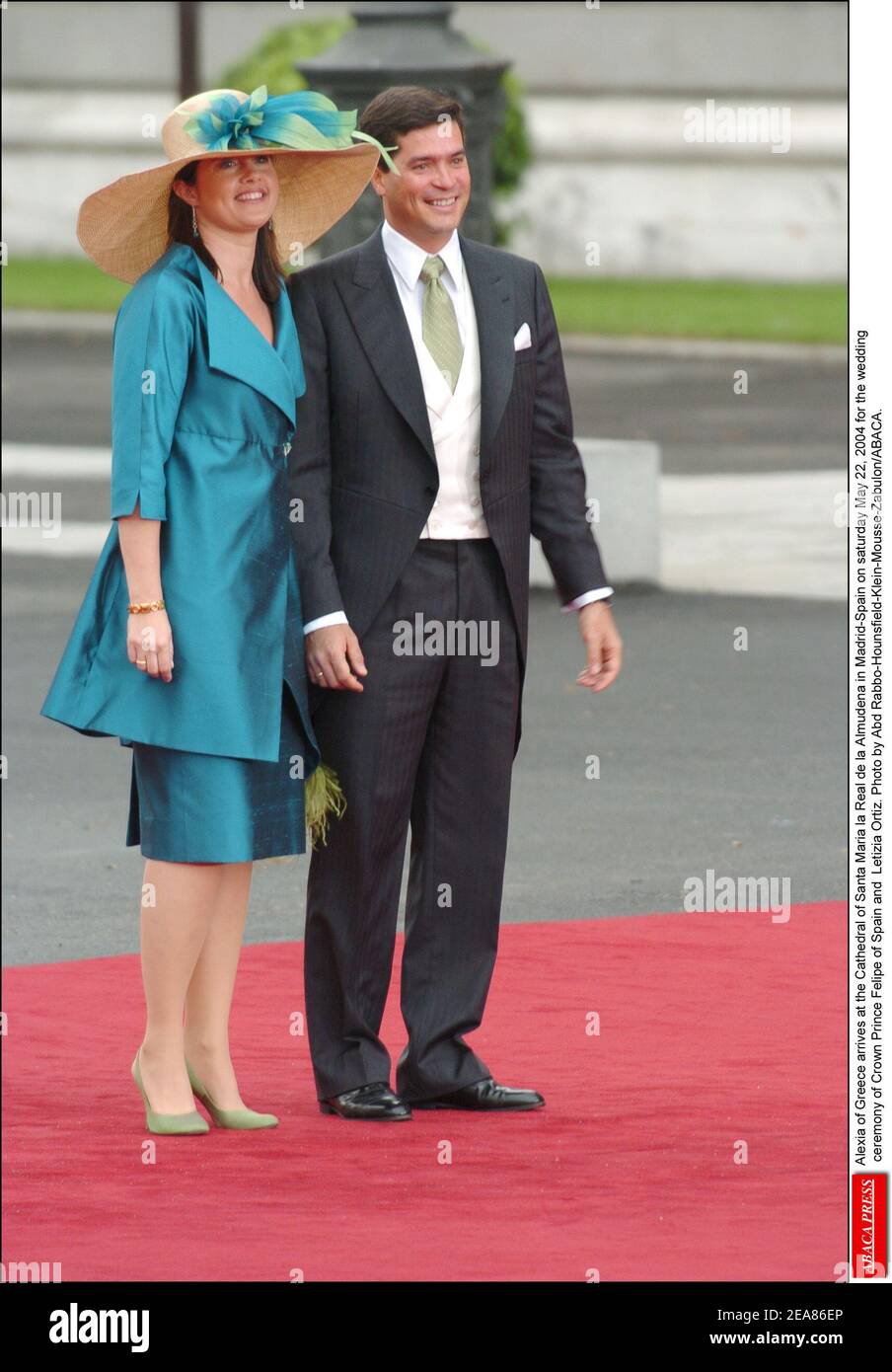 Bernard Arnaud and his wife Helene Mercier Arnault arrive at the Cathedral  of Santa Maria la Real de la Almudena in Madrid-Spain on saturday May 22,  2004 for the wedding ceremony of