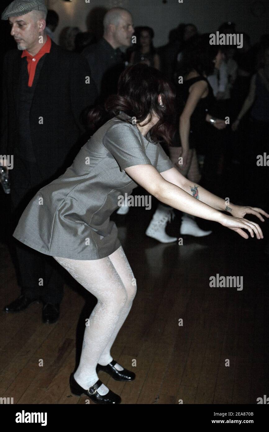 adult female dancing in london at Northern Soul, Motown, Funk, Mod, Ska, Rock n Roll, Punk, club night , London ,UK Stock Photo