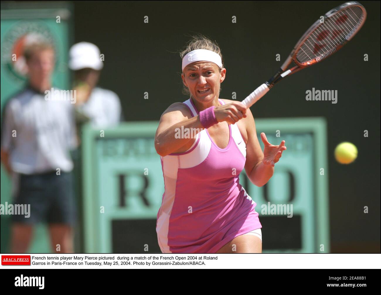 French tennis player Mary Pierce pictured during a match of the French Open 2004 at Roland Garros in Paris-France on Tuesday, May 25, 2004. Photo by Gorassini-Zabulon/ABACA. Stock Photo