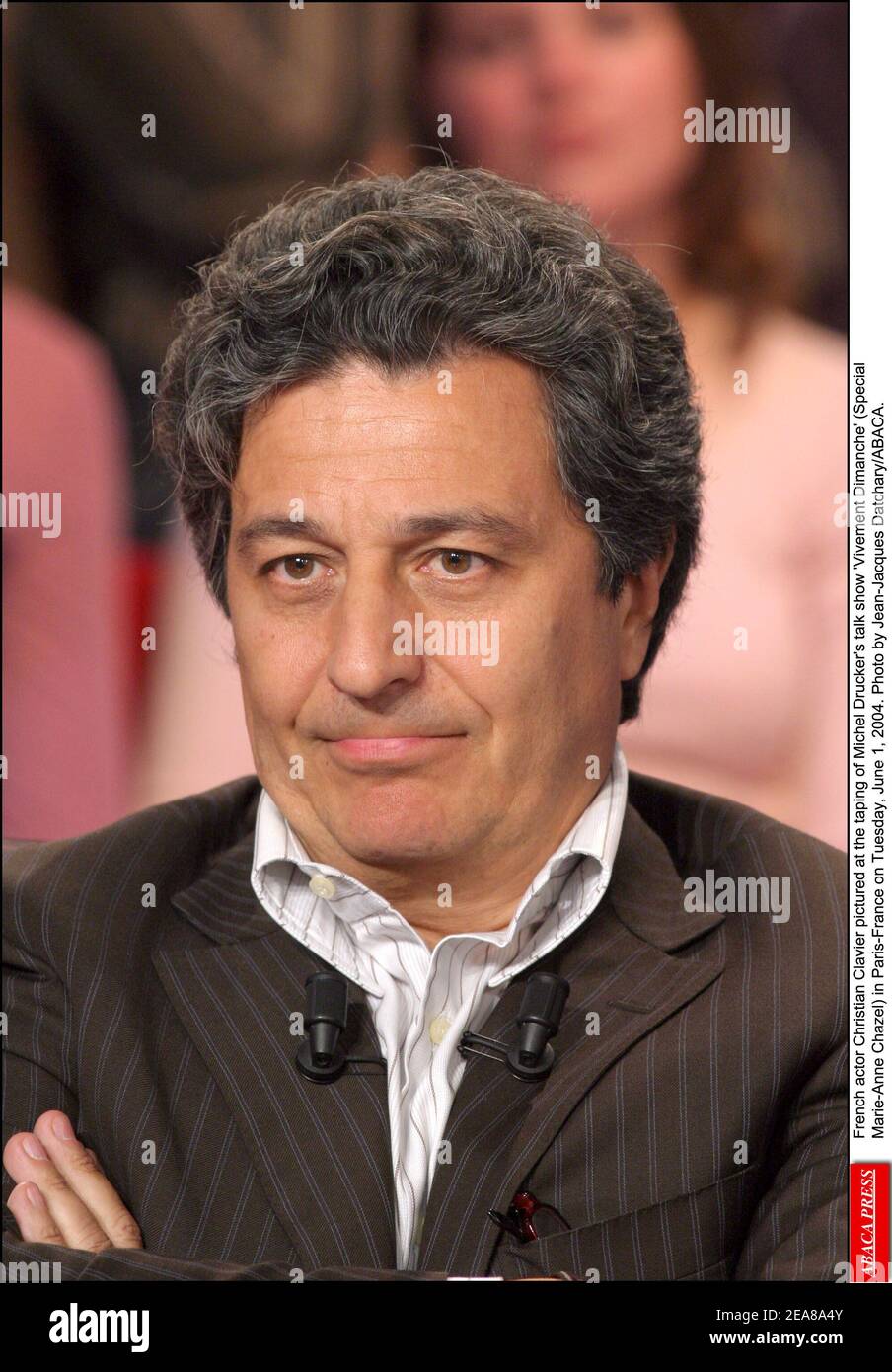 French actor Christian Clavier pictured at the taping of Michel Drucker's  talk show 'Vivement Dimanche' (Special Marie-Anne Chazel) in Paris-France  on Tuesday, June 1, 2004. Photo by Jean-Jacques Datchary/ABACA Stock Photo -
