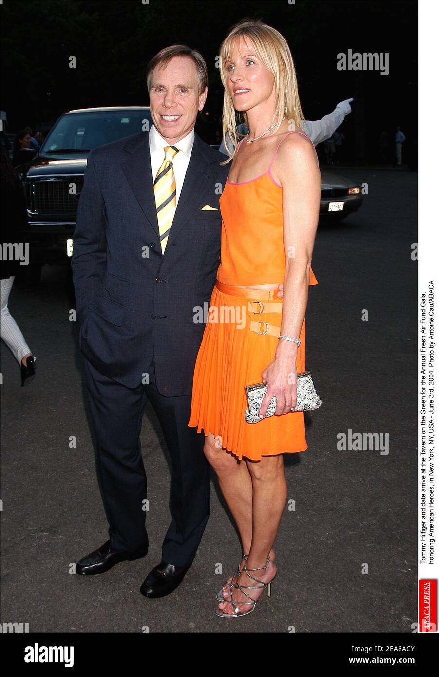 Tommy Hilfiger and girlfriend Lizzie Somerby arrive at the Tavern on the  Green for the Annual Fresh Air Fund Gala, honoring American Heroes, in New  York, NY, USA - June 3rd, 2004.
