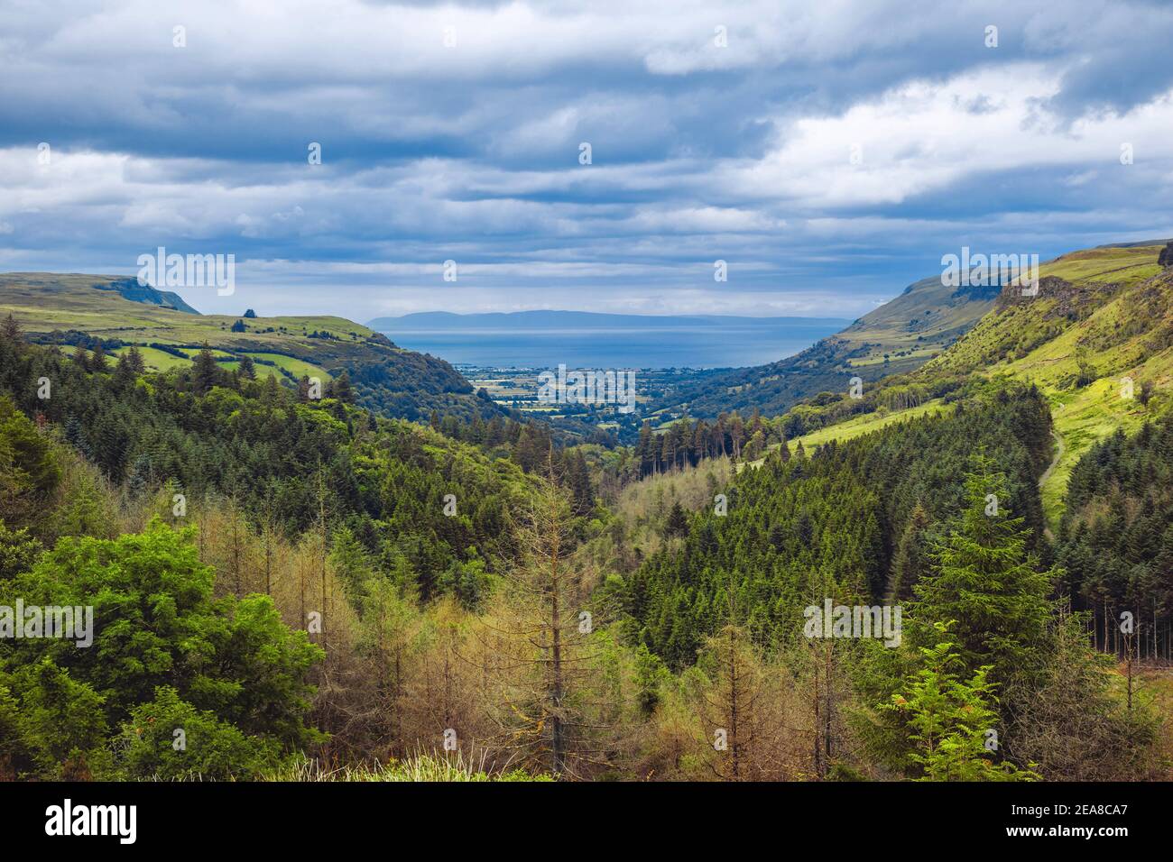 Glenariff known as Queens of the Glens and the biggest of the nine Glens of Antrim, County Antrim, Northern Ireland, UK Stock Photo