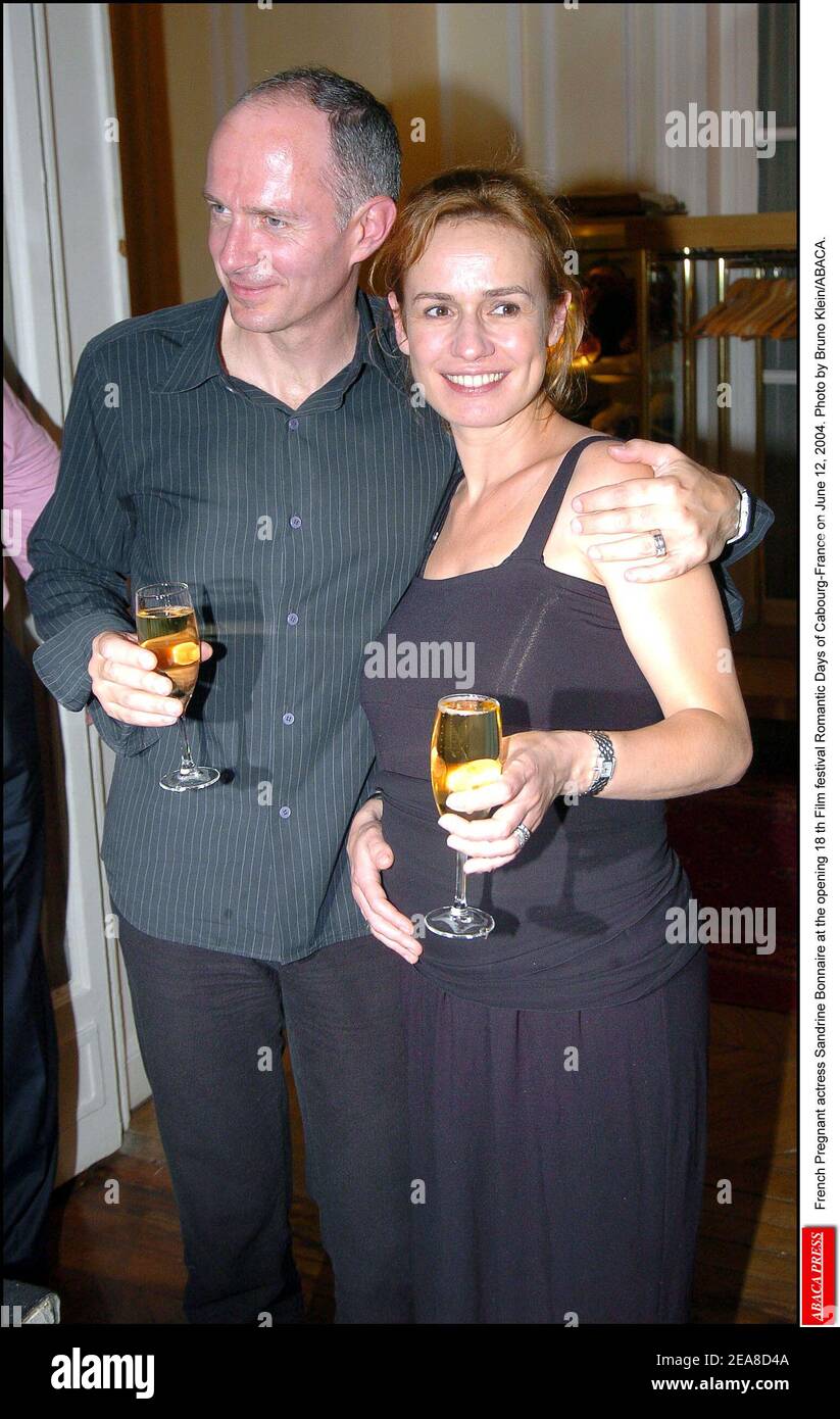 French Pregnant actress Sandrine Bonnaire at the opening 18 th Film festival Romantic Days of Cabourg-France on June 12, 2004. Photo by Bruno Klein/ABACA. Stock Photo