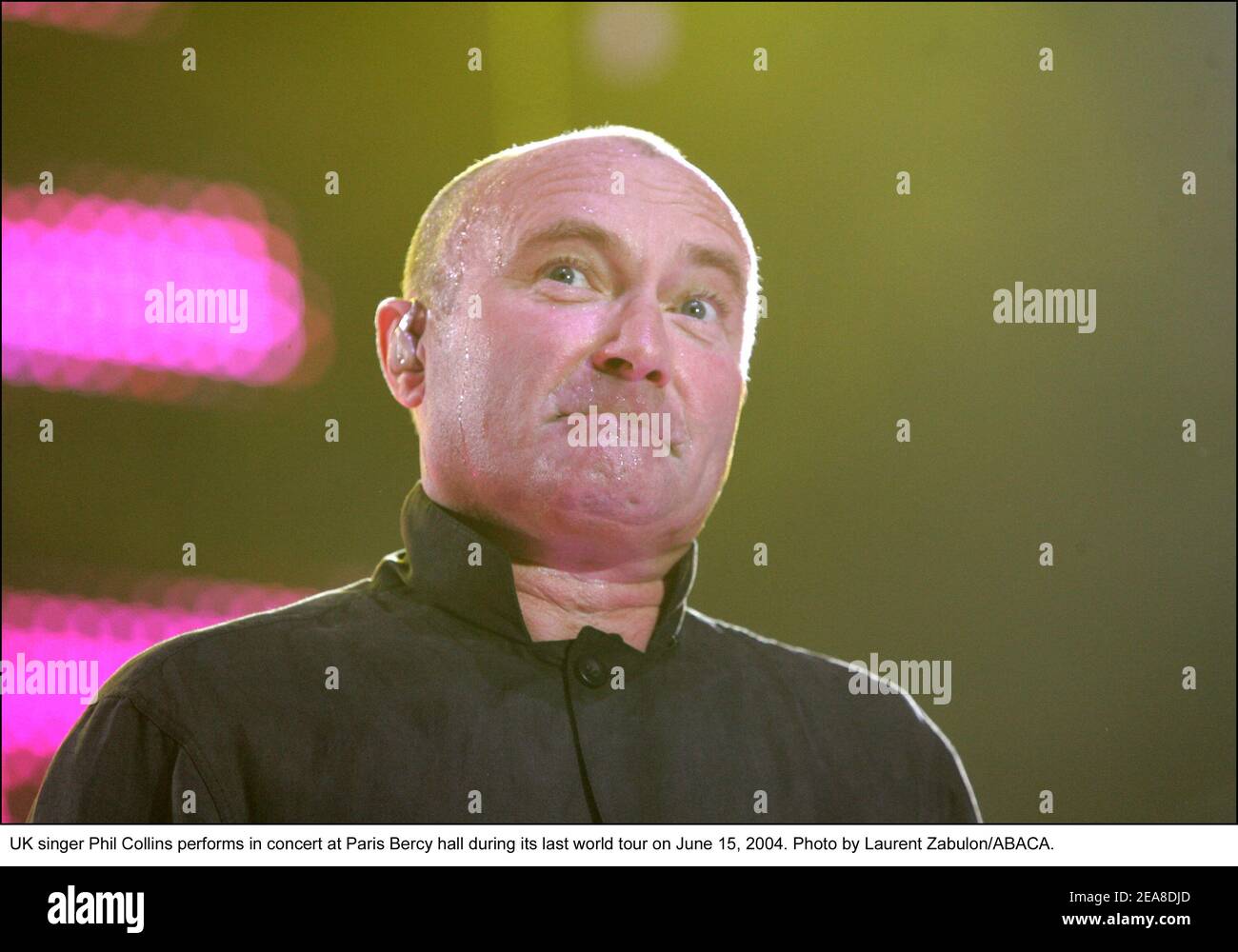 UK singer Phil Collins performs in concert at Paris Bercy hall during