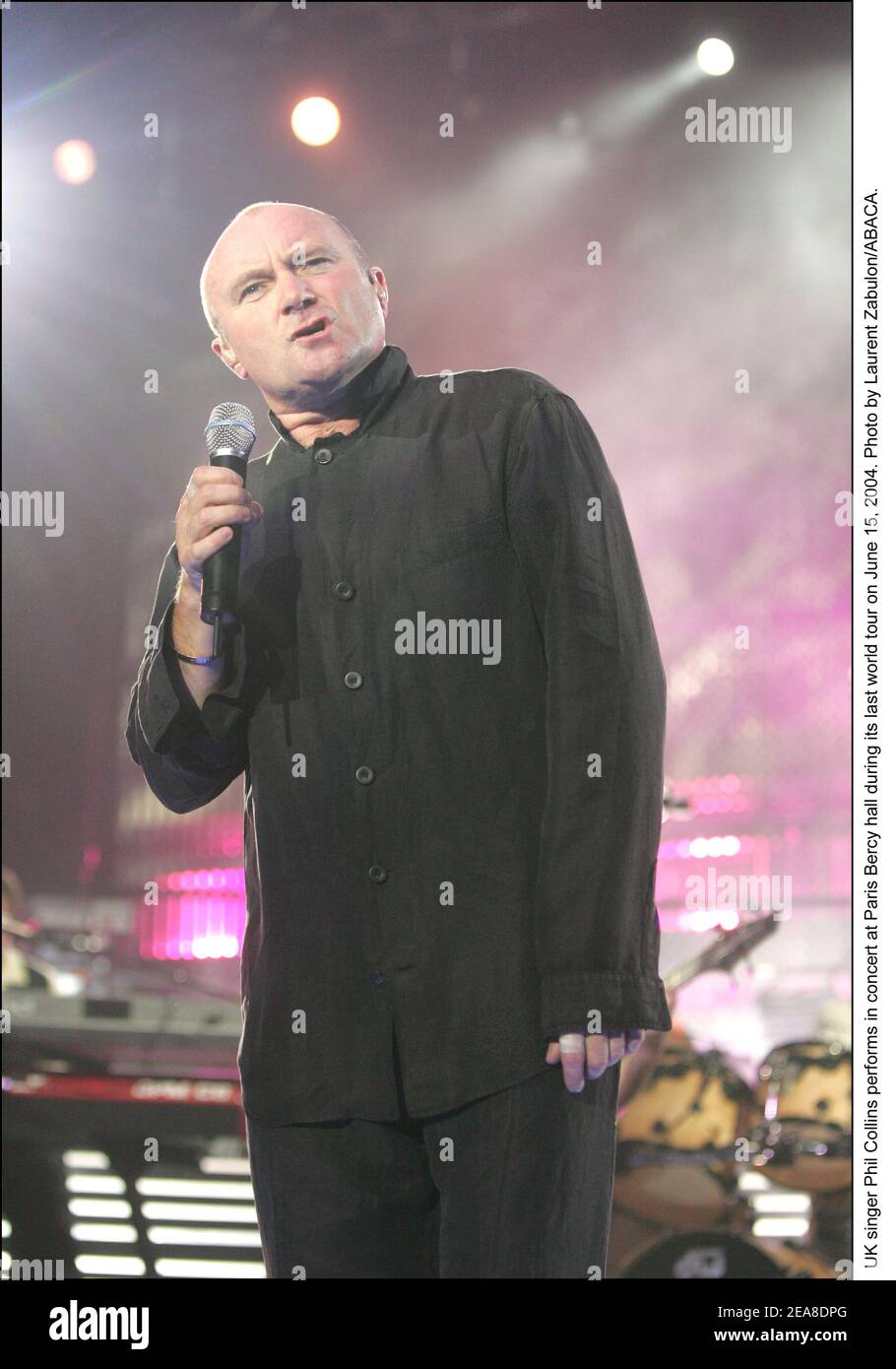 UK singer Phil Collins performs in concert at Paris Bercy hall during