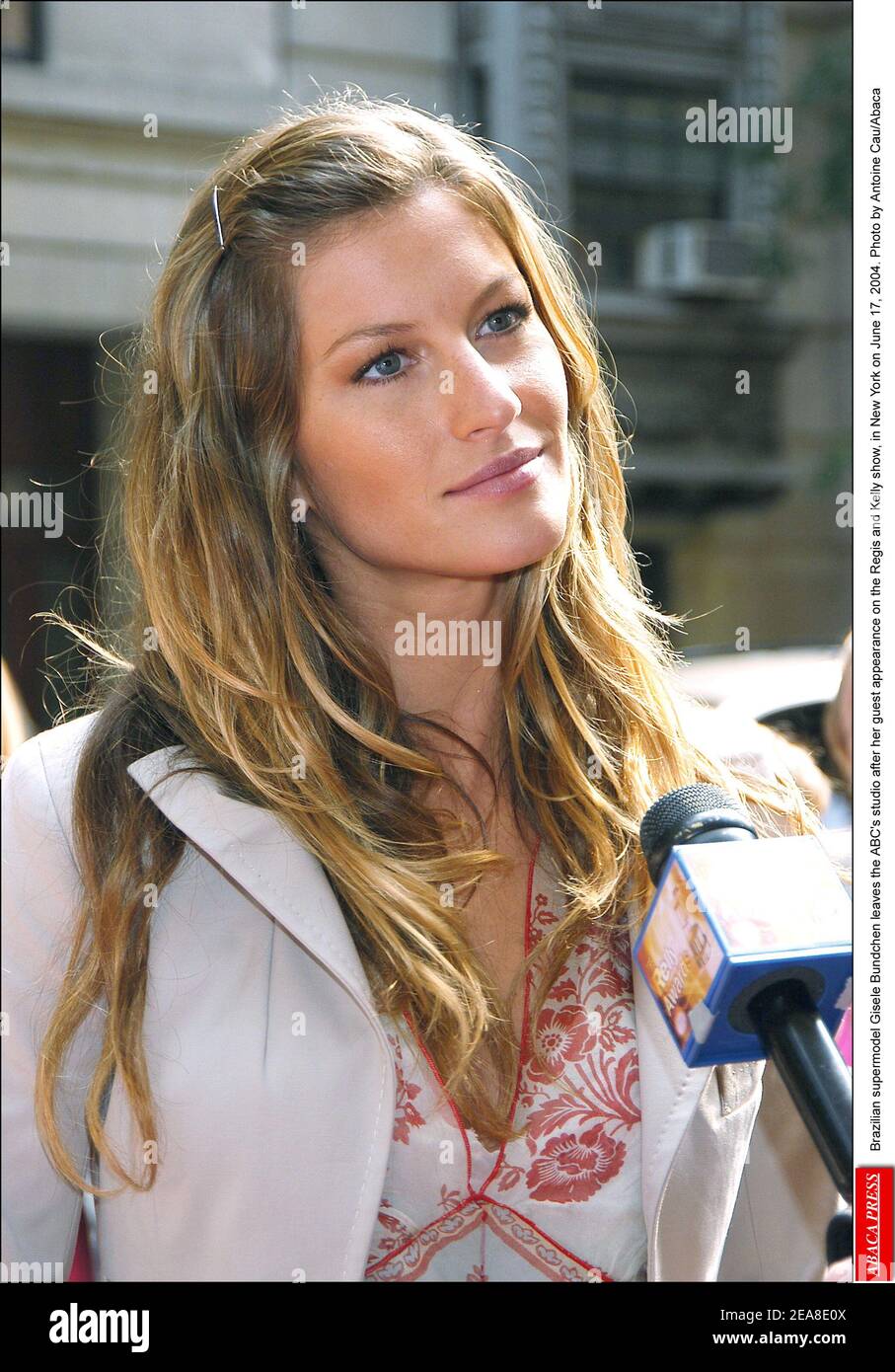 Brazilian supermodel Gisele Bundchen leaves the ABC's studio after her