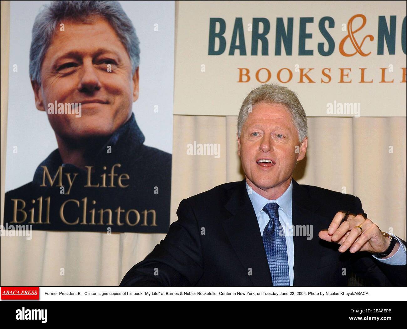 Clinton Rockefeller Former President Bill Clinton signs copies of his book -My Life- at ...