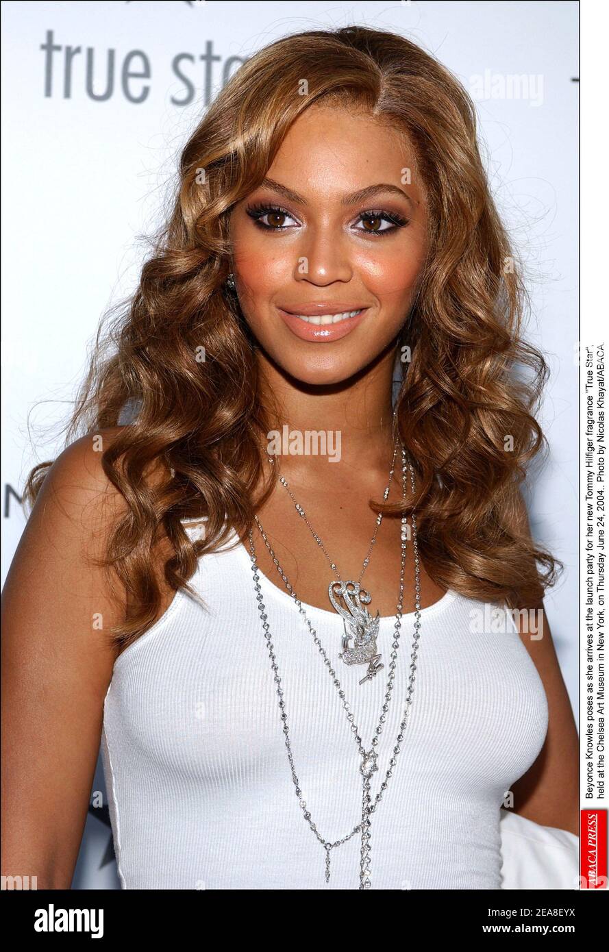 Beyonce Knowles poses as she arrives at the launch party for her new ...