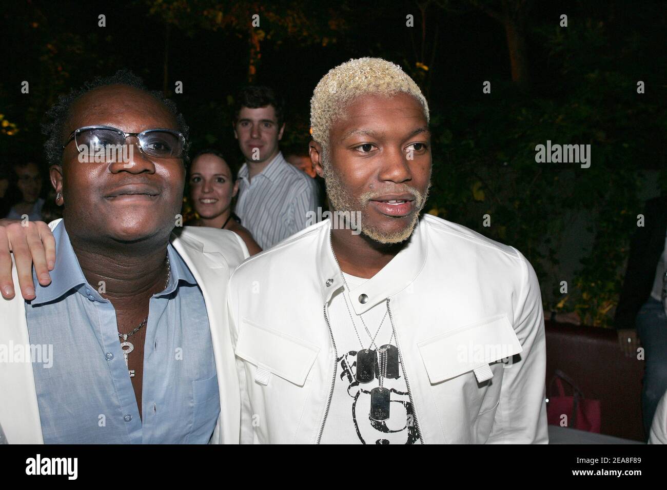 Djibril Cisse poses with Magloire at his birthday bash at l’Etoile in