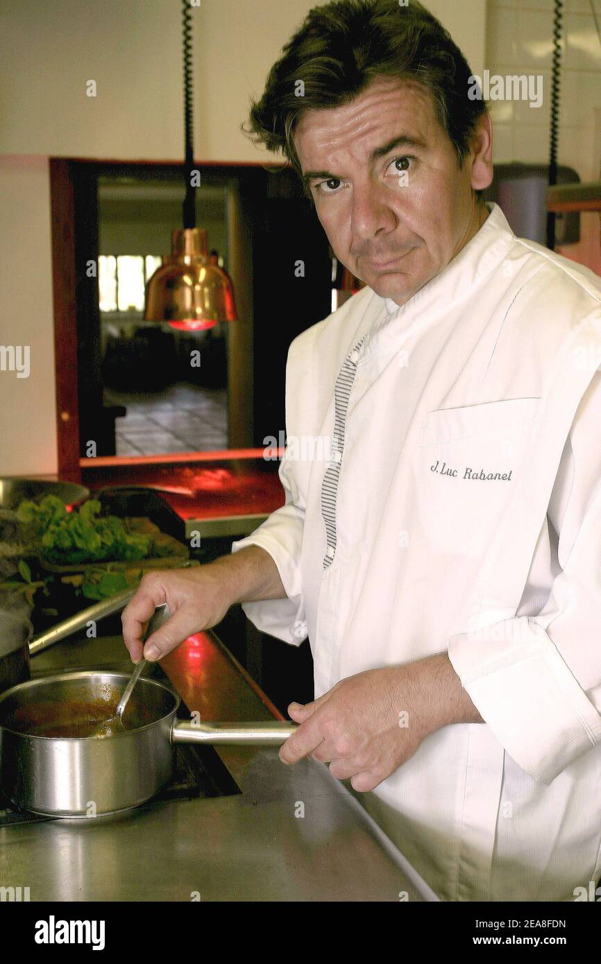 French cook Jean-Luc Rabanel pictured in the kitchen of his restaurant, 'La  Chassagnette', near Arles, south France in May 2004. Rabanel is the first  cook who won his Michelin star thanks to