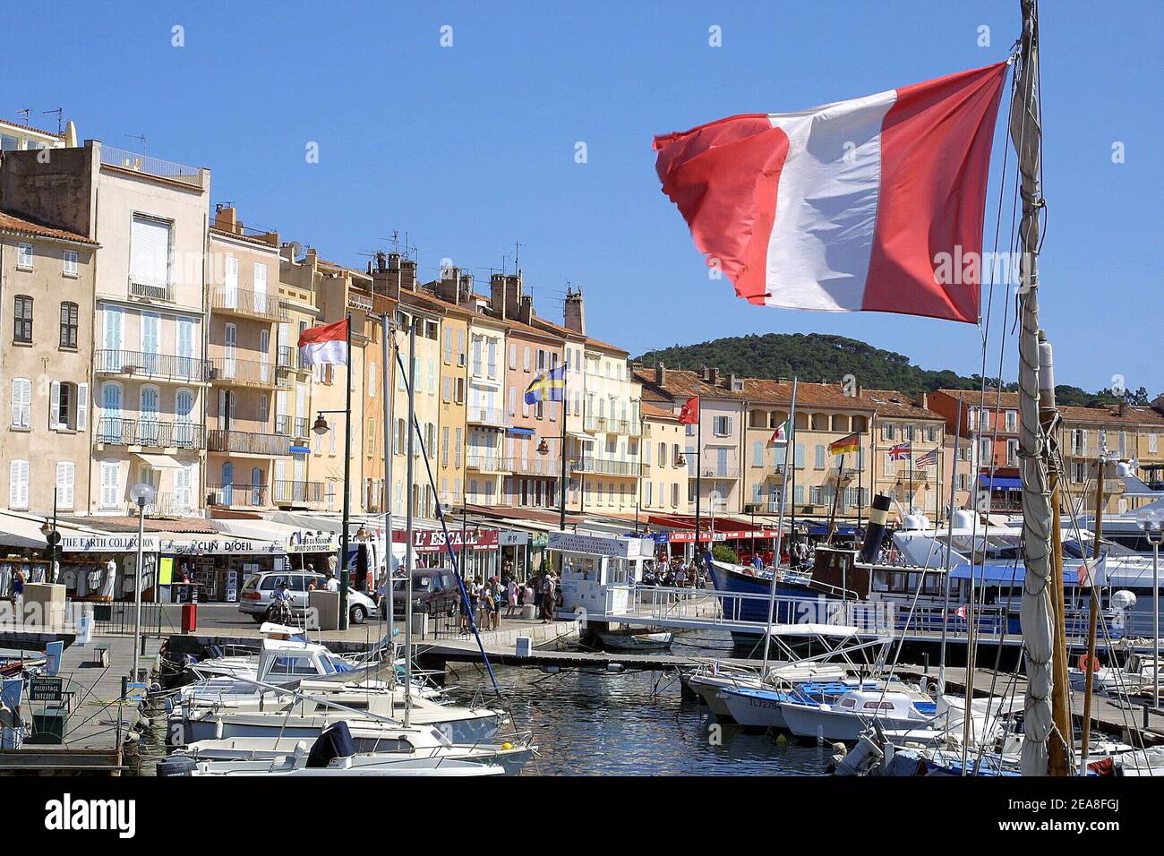 Illustration of the port of Saint-Tropez, south France, on June 28 ...