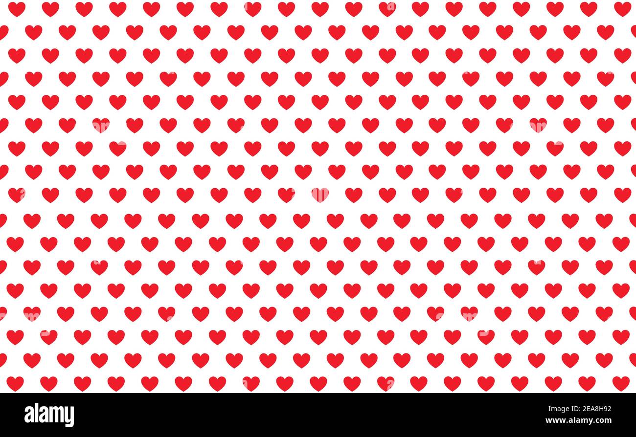 Red heart on white background vector illustration. Heart pattern background . Red and white pattern design. Stock Vector
