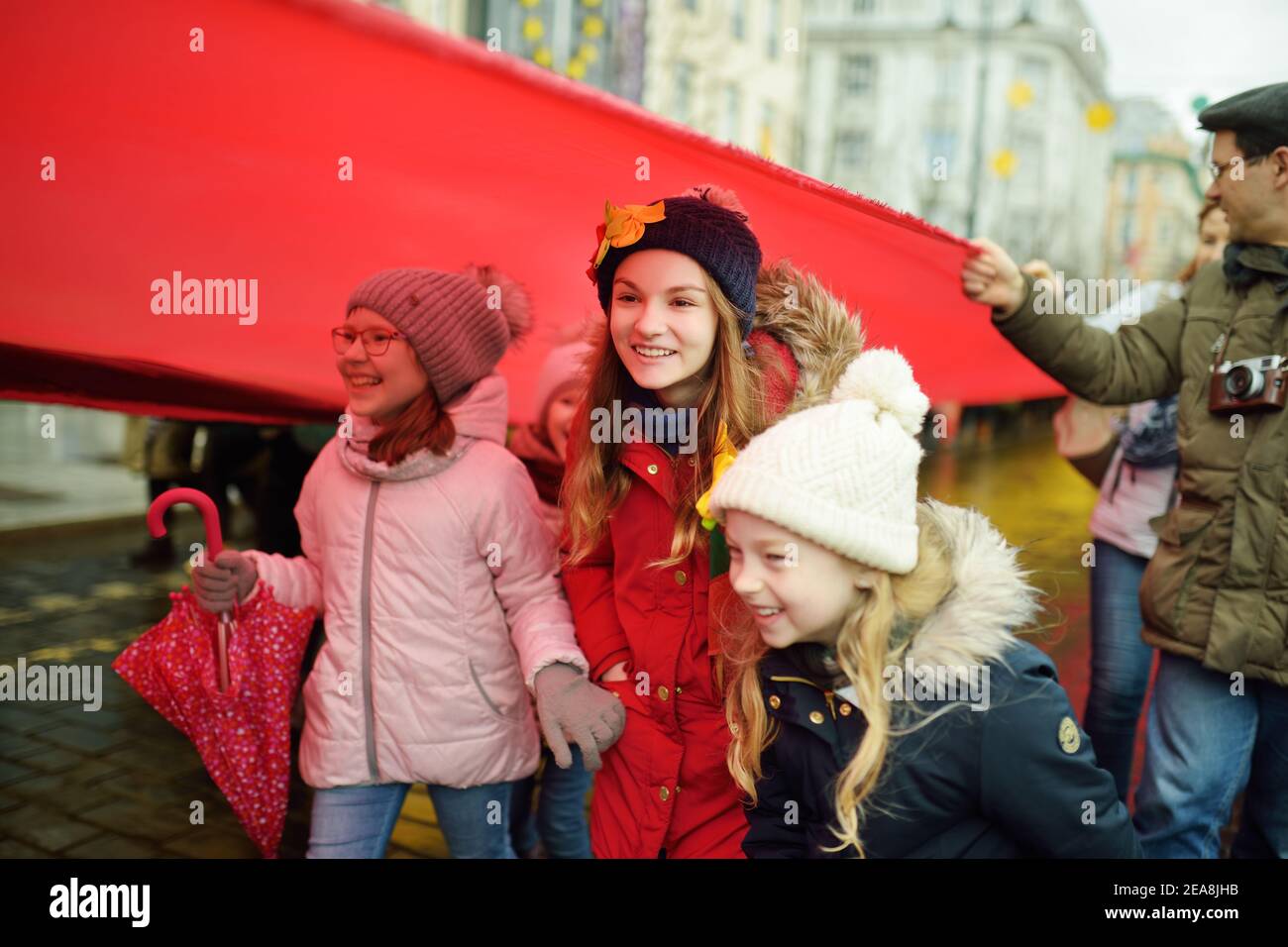 VILNIUS, LITHUANIA - MARCH 11, 2020: Thousands of people taking part in a festive events as Lithuania marked the 30th anniversary of its independence Stock Photo