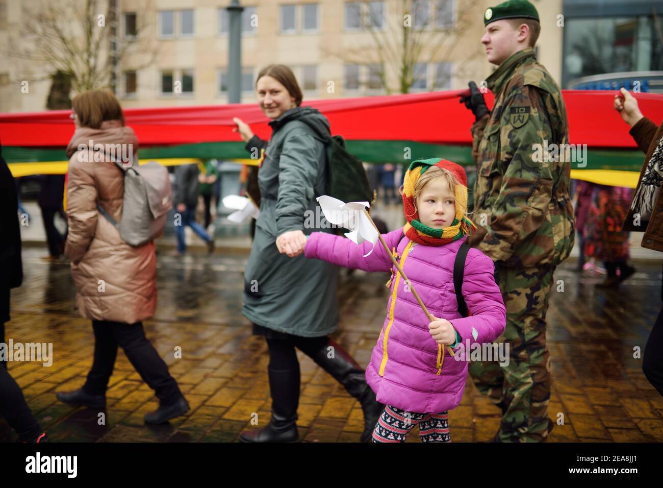 VILNIUS, LITHUANIA - MARCH 11, 2020: Thousands of people taking part in a festive events as Lithuania marked the 30th anniversary of its independence Stock Photo