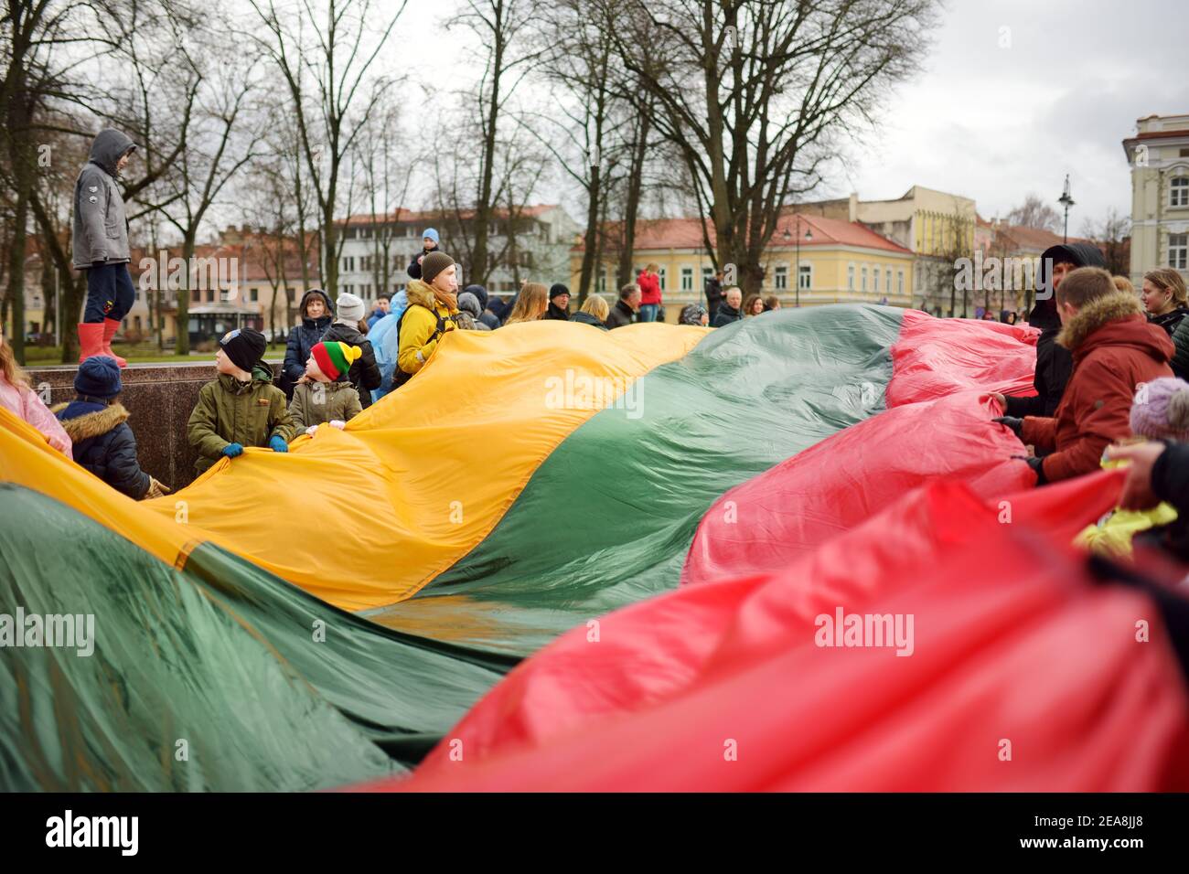 VILNIUS, LITHUANIA - MARCH 11, 2020: Thousands of people taking part in a festive events as Lithuania marked the 30th anniversary of its independence Stock Photo