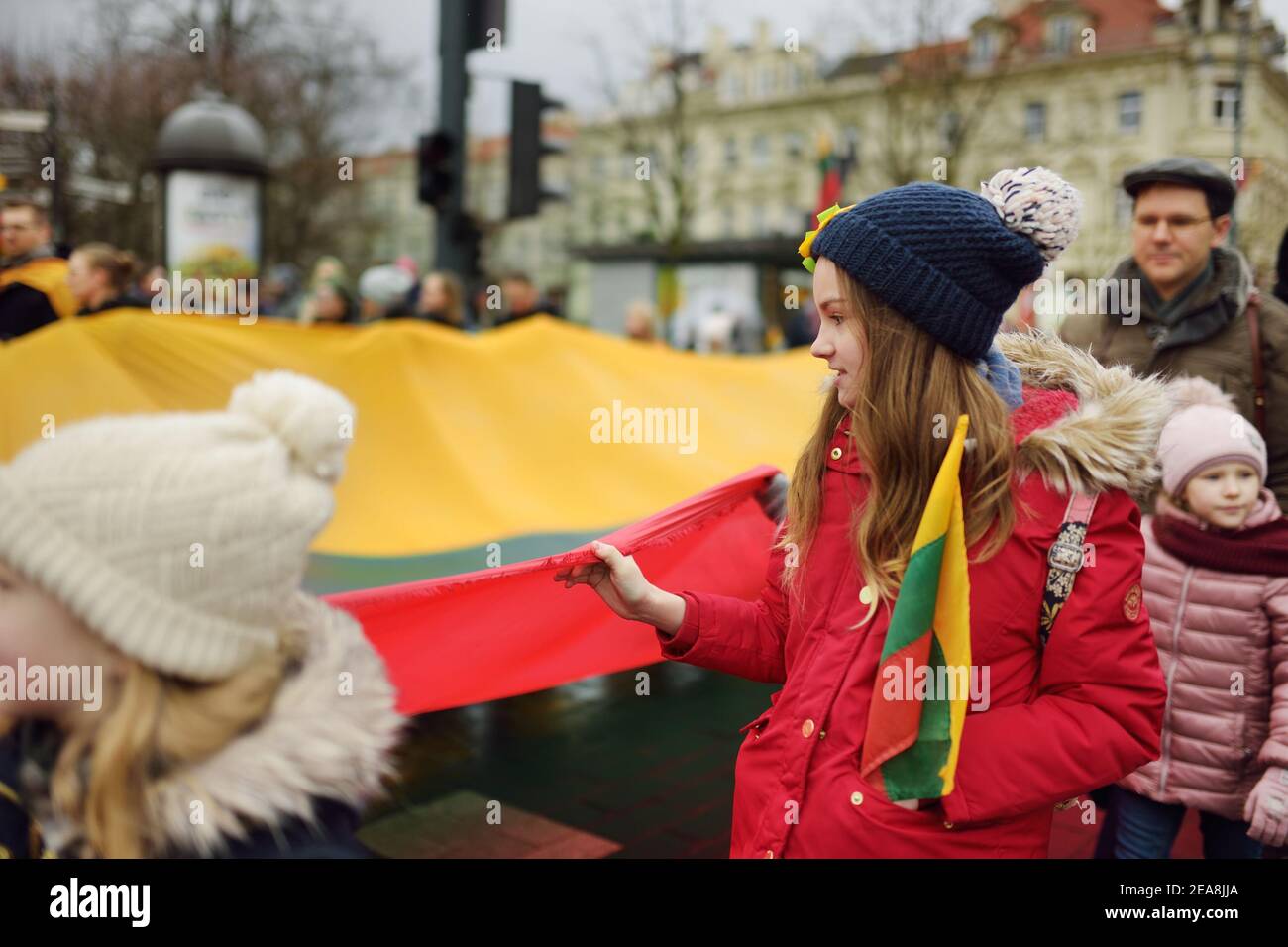 VILNIUS, LITHUANIA - MARCH 11, 2020: Thousands of people taking part in a festive events as Lithuania marked the 30th anniversary of its independence Stock Photo