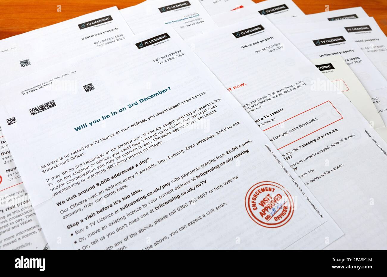 TV Licence demand letters Stock Photo