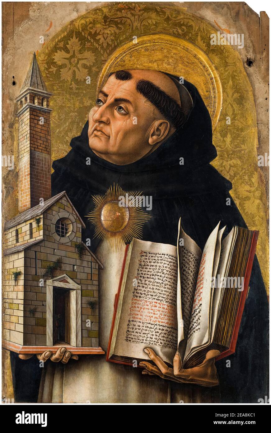St Thomas Aquinas, (1225-1274), Italian, Philosopher, Dominican Friar, Catholic Priest, portrait painting by Carlo Crivelli, 1476 Stock Photo