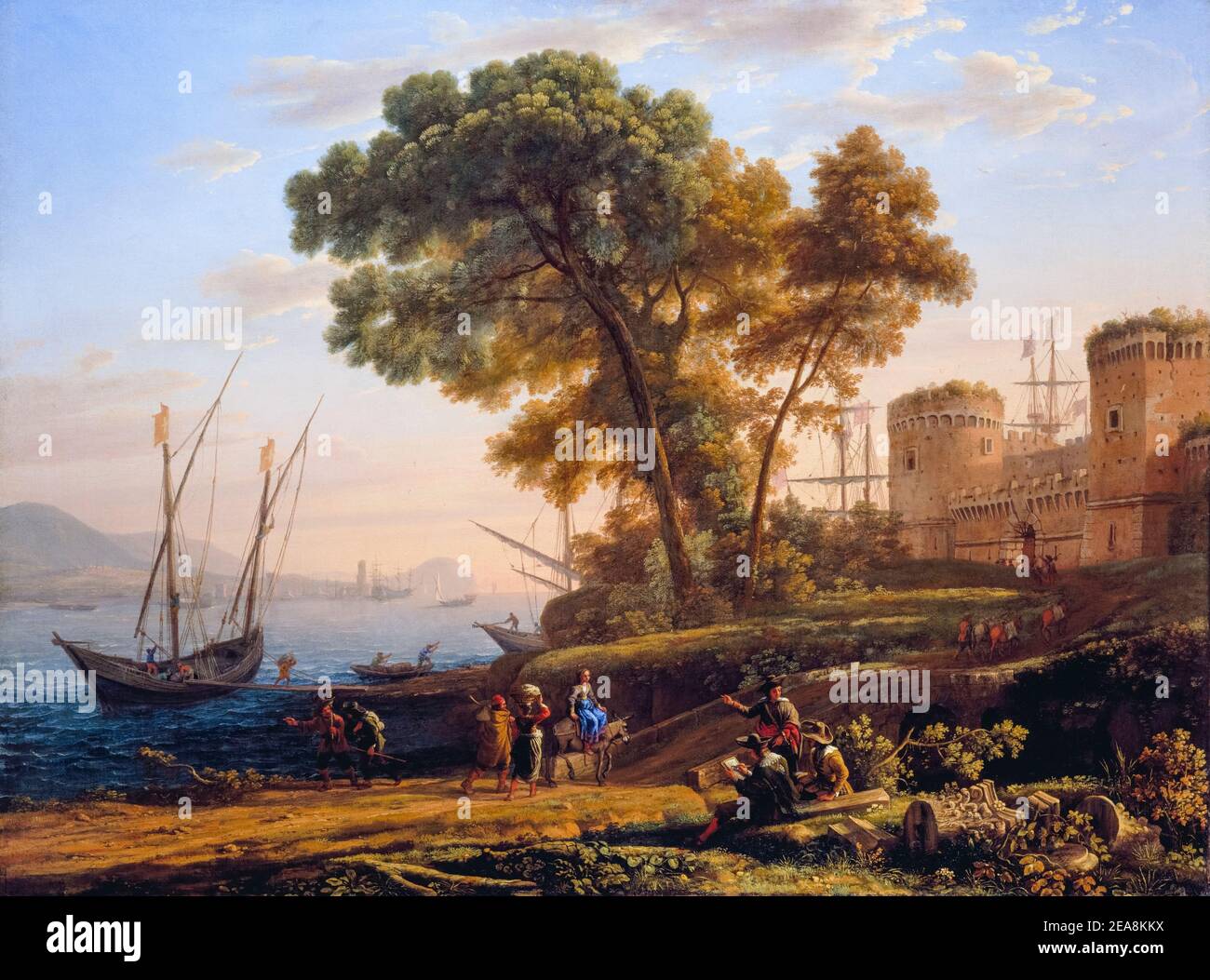 Claude Lorrain, An Artist Studying from Nature, landscape painting, 1639 Stock Photo