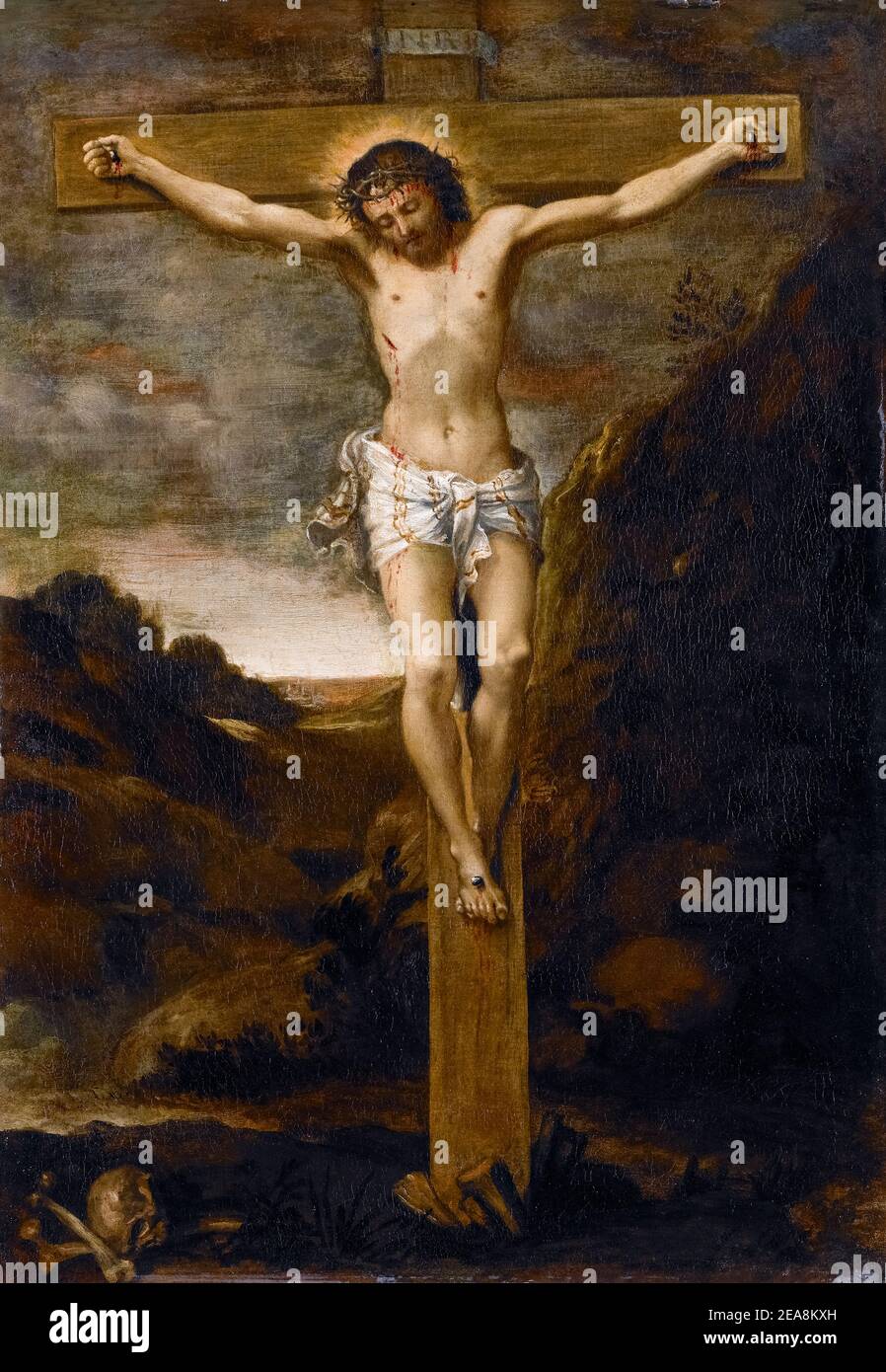 Annibale Carracci, The Crucifixion, painting, 1587-1588 Stock Photo