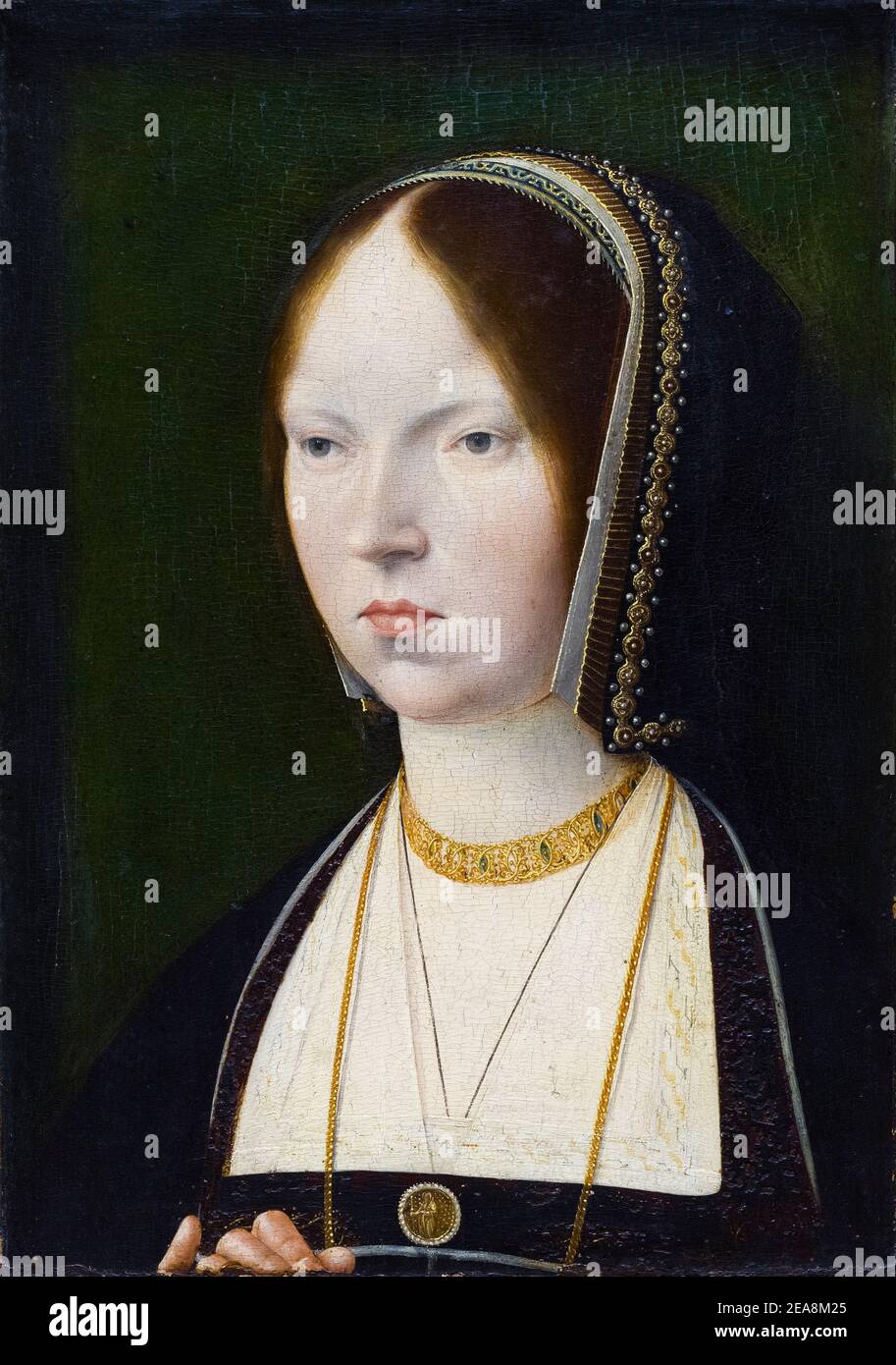 Isabela la Católica of Castile, portrait painting by Jan Provost, 1492-1497 Stock Photo