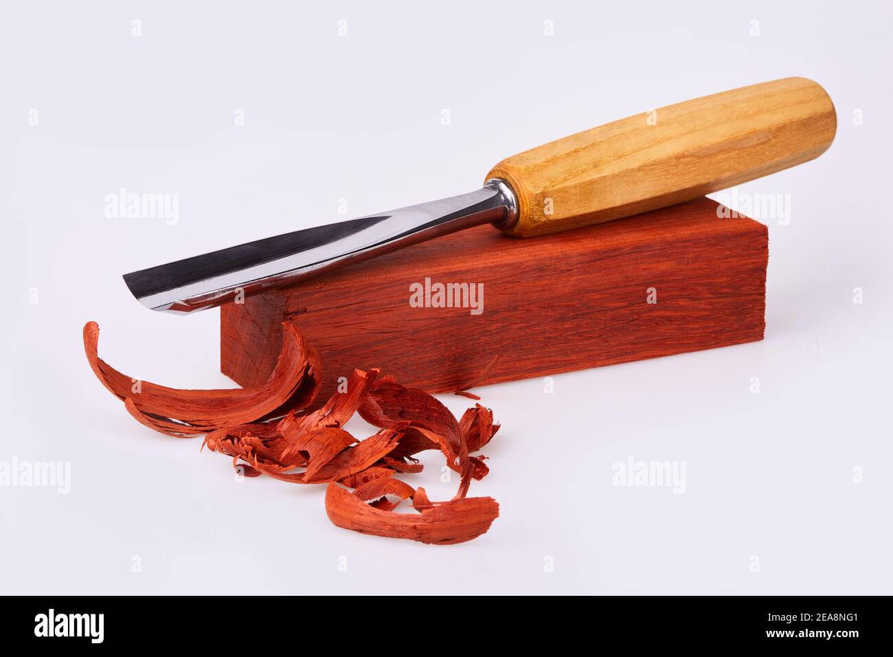 Chisel for carving wood, sculpture tool isolated on white background