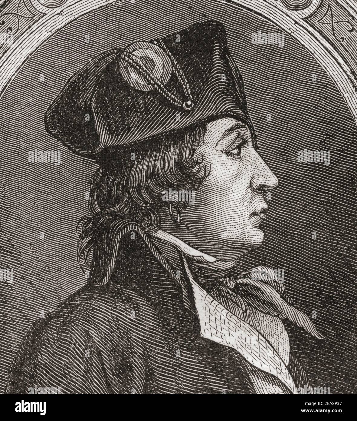 Philippe-François-Joseph Le Bas,  1764 - 1794.  French politician. Stock Photo