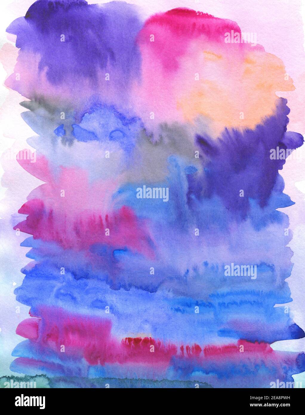 Blue, violet and pink watercolor background - Stock