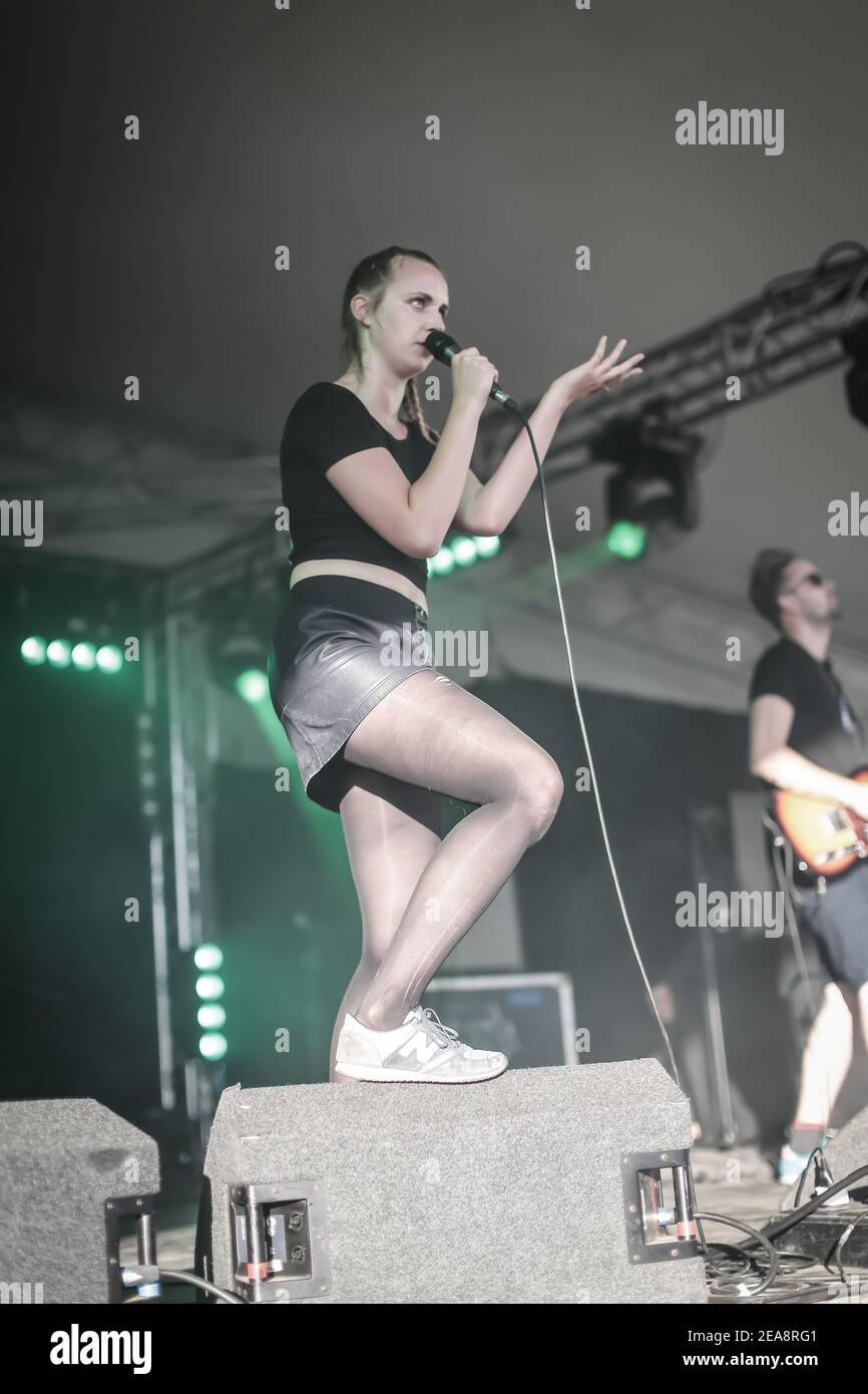 Marie Ørsted also known as MØ performing live on stage as part of the ...