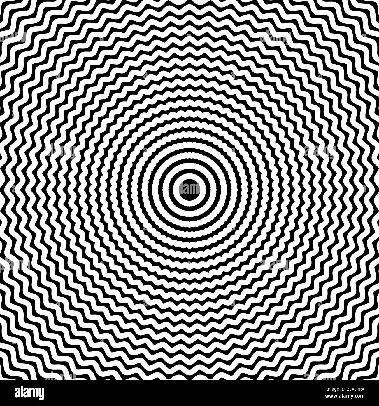 Swirl hypnotic black and white spiral. Monochrome abstract background ...