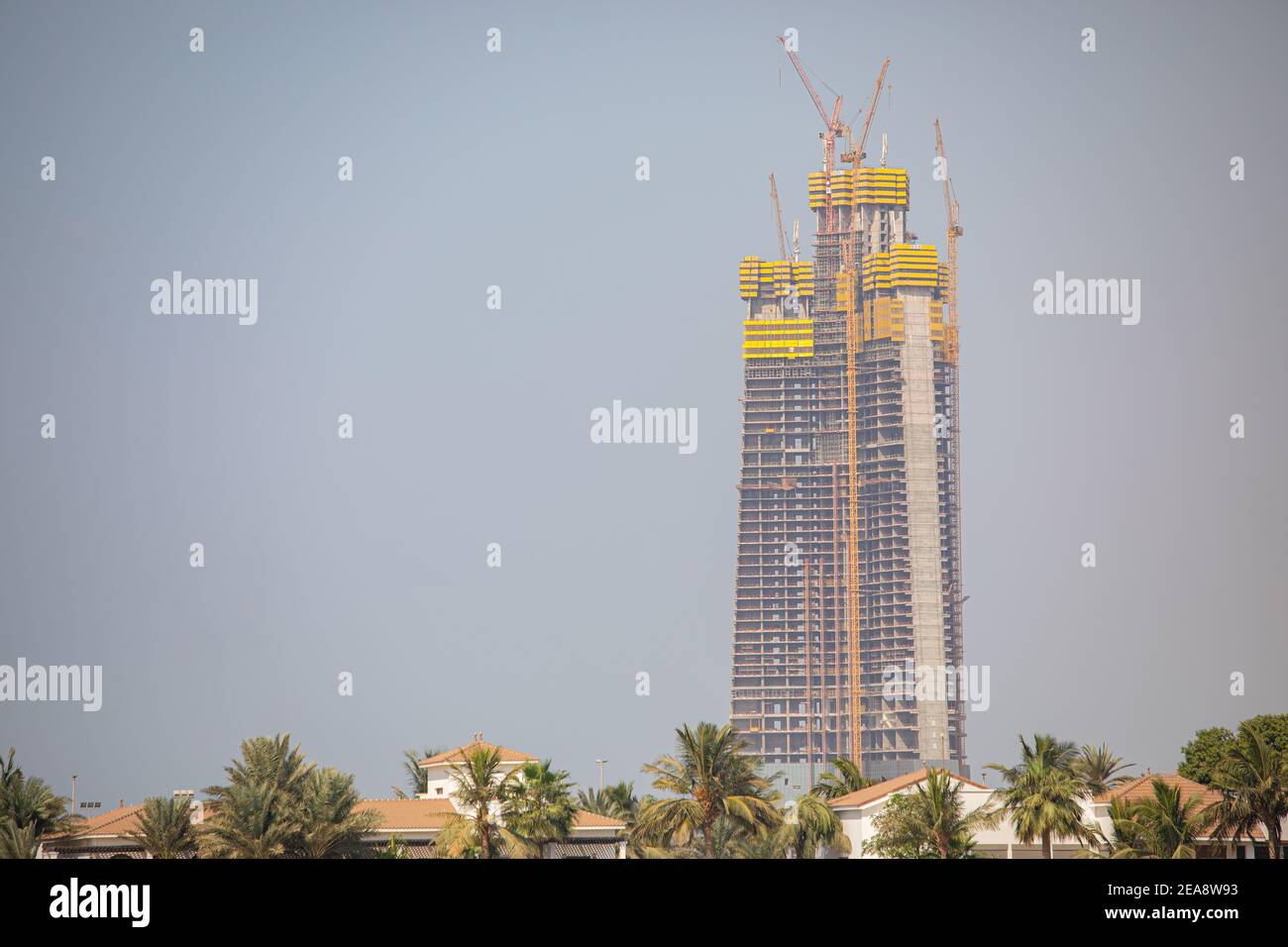 Kingdom Tower under construction, Jeddah, Saudi arabia, 2019 Stock Photo